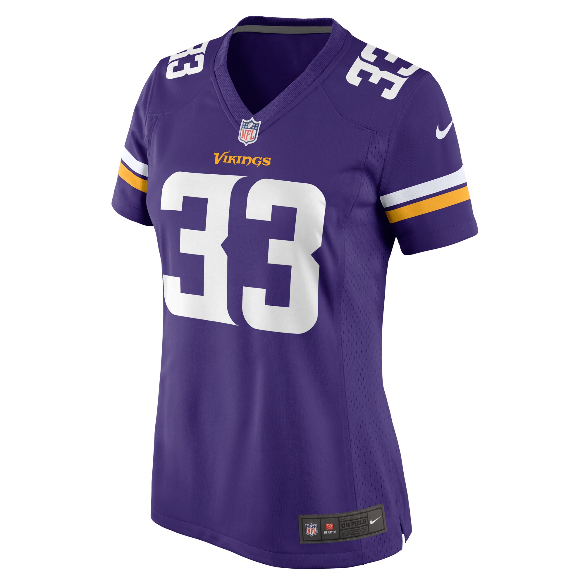 Alternative view of Women's Minnesota Vikings Aaron Jones Purple Game Jersey JS9583 nicesnker