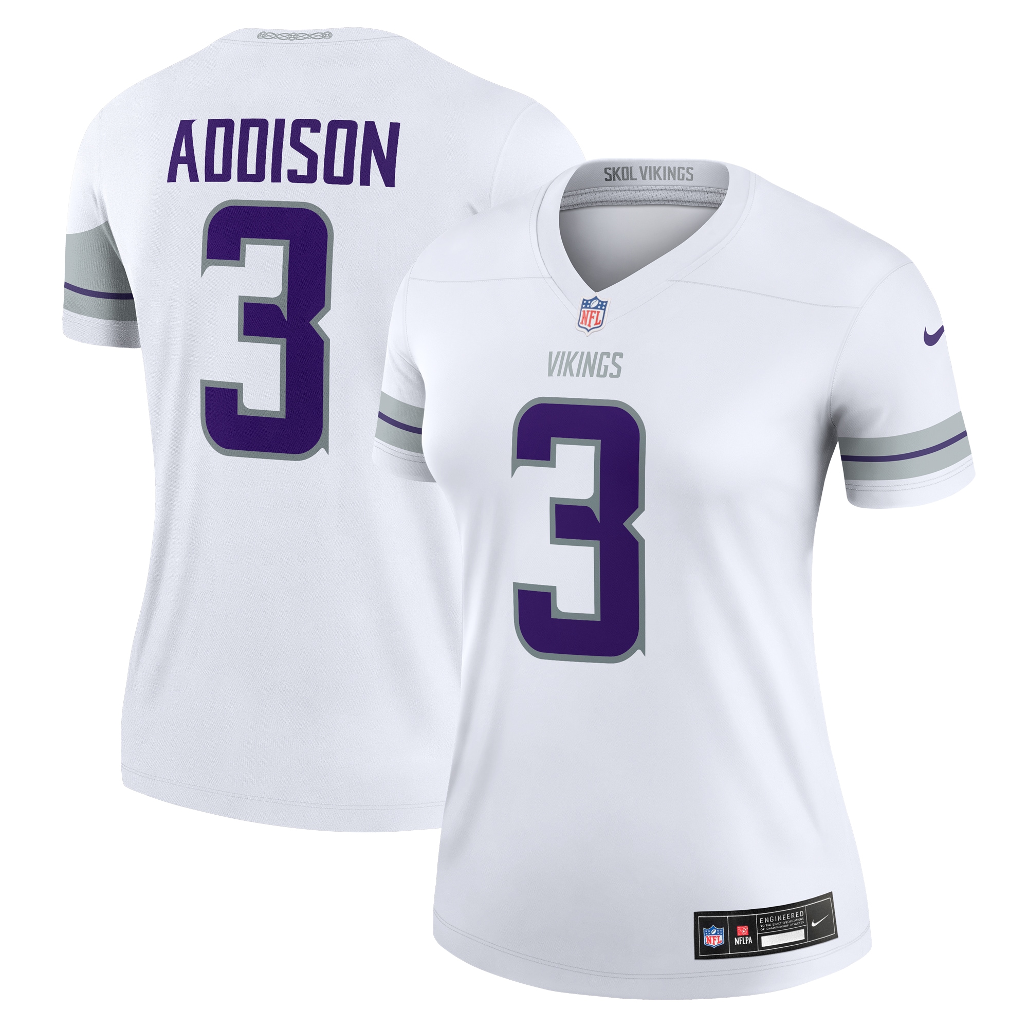 Women's Minnesota Vikings Addison White Alternate Legend Player Performance Top JS4444 nicesnker