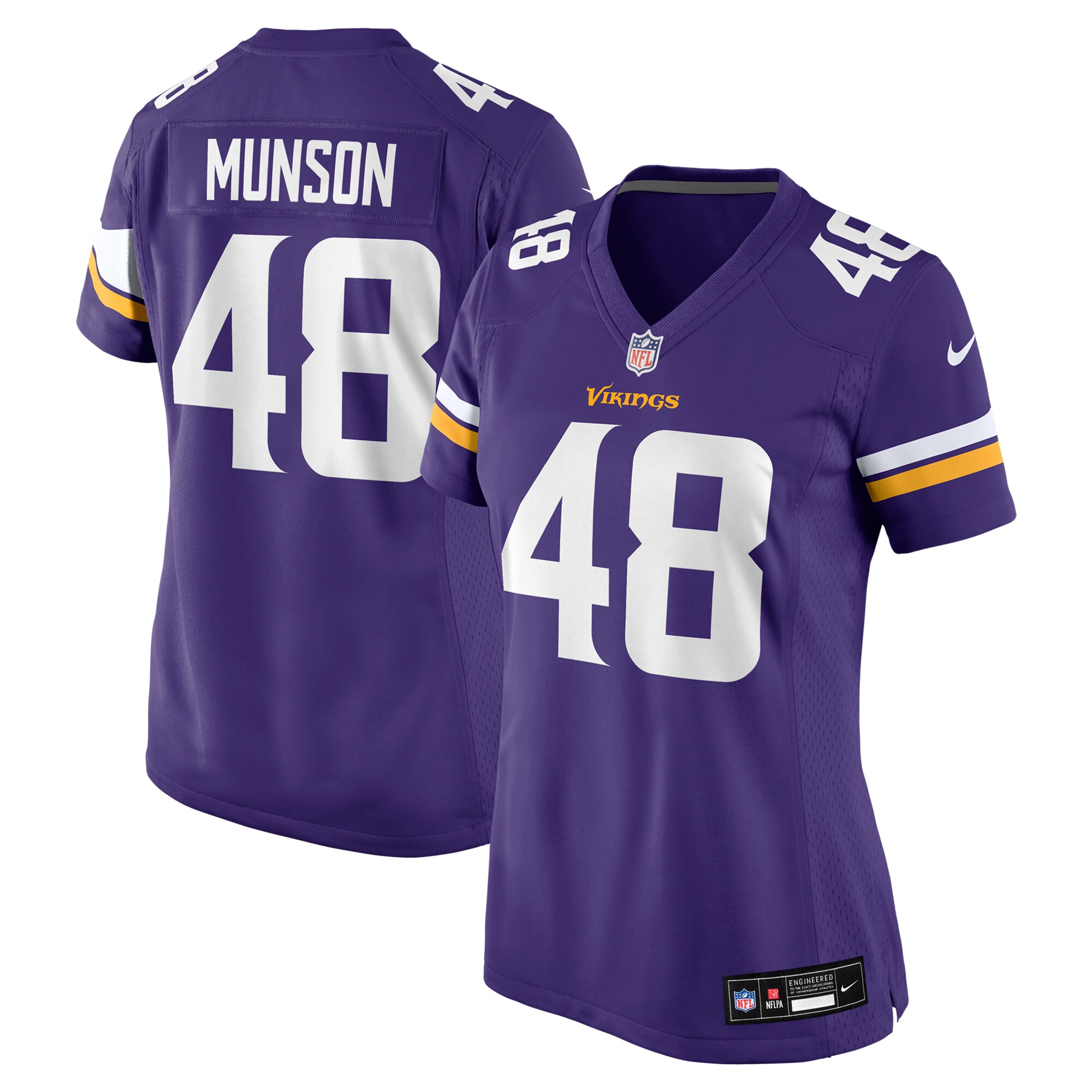 Women's Minnesota Vikings Calvin Munson Purple Game Jersey JS6253 nicesnker