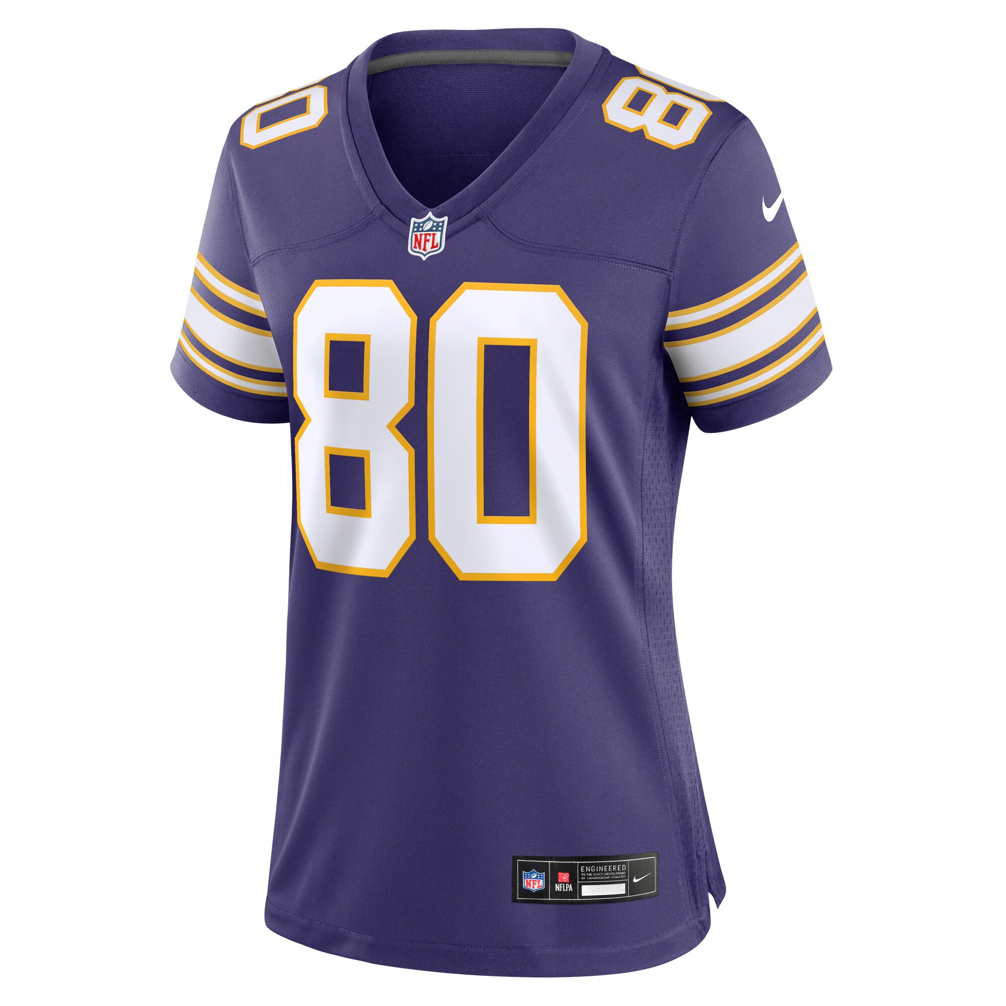 Alternative view of Women's Minnesota Vikings Cris Carter Purple Classic Retired Player Game Jersey JS9755 nicesnker