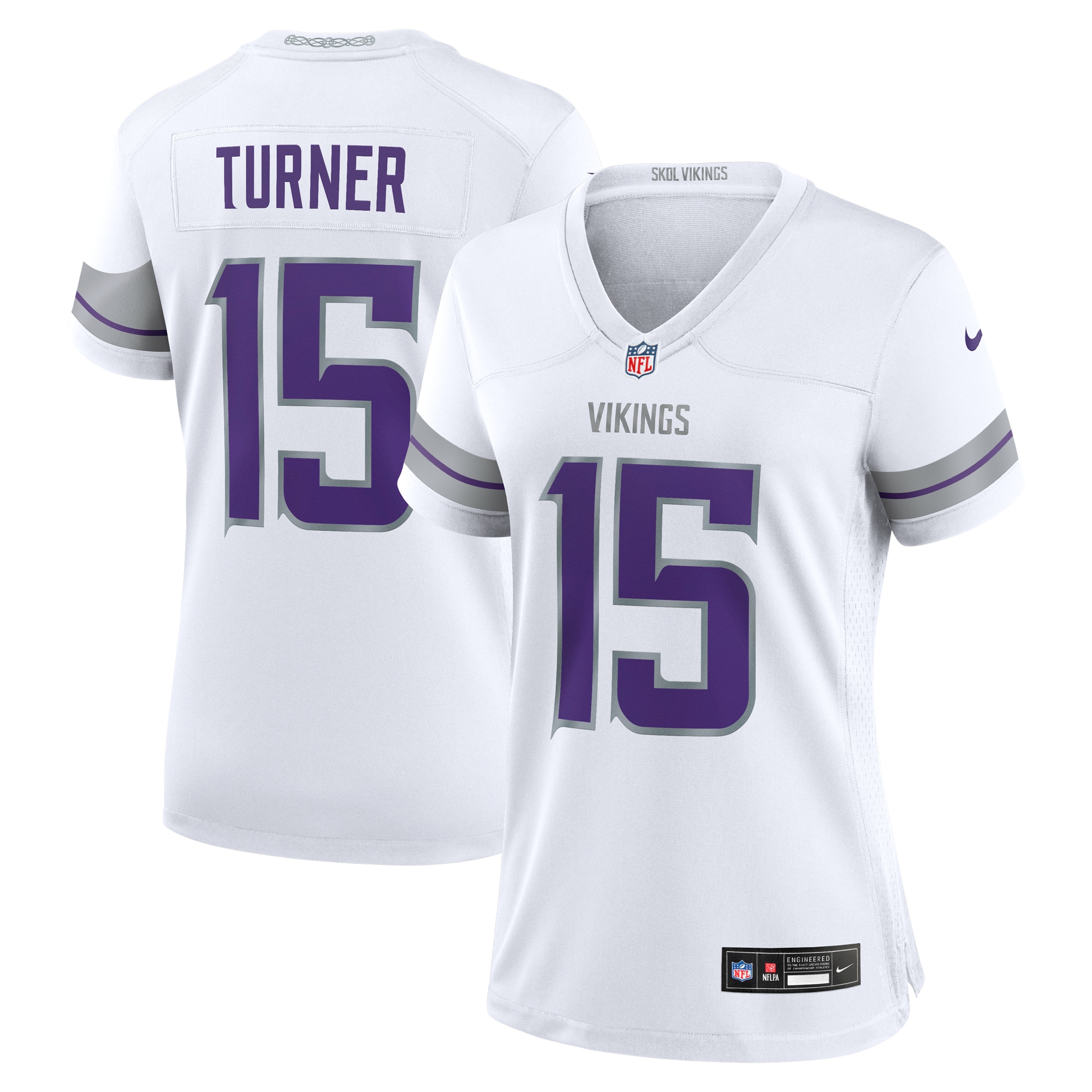 Women's Minnesota Vikings Dallas Turner White Alternate Game Player Jersey JS5387 nicesnker