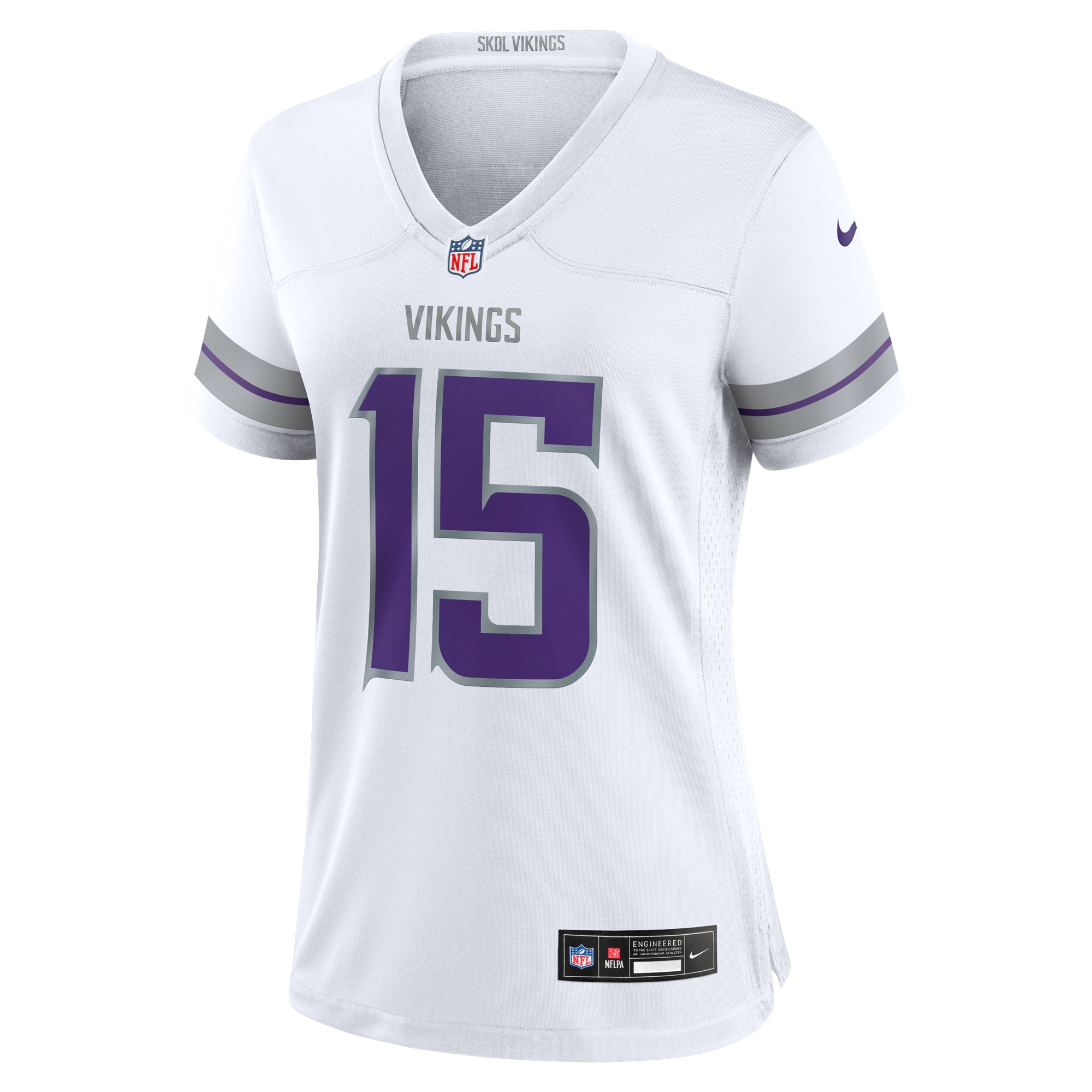 Alternative view of Women's Minnesota Vikings Dallas Turner White Alternate Game Player Jersey JS5387 nicesnker