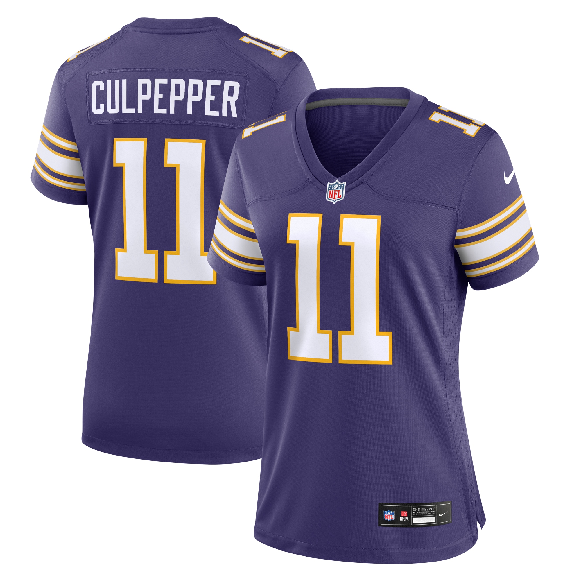 Women's Minnesota Vikings Daunte Culpepper Purple Classic Retired Player Game Jersey JS5813 nicesnker