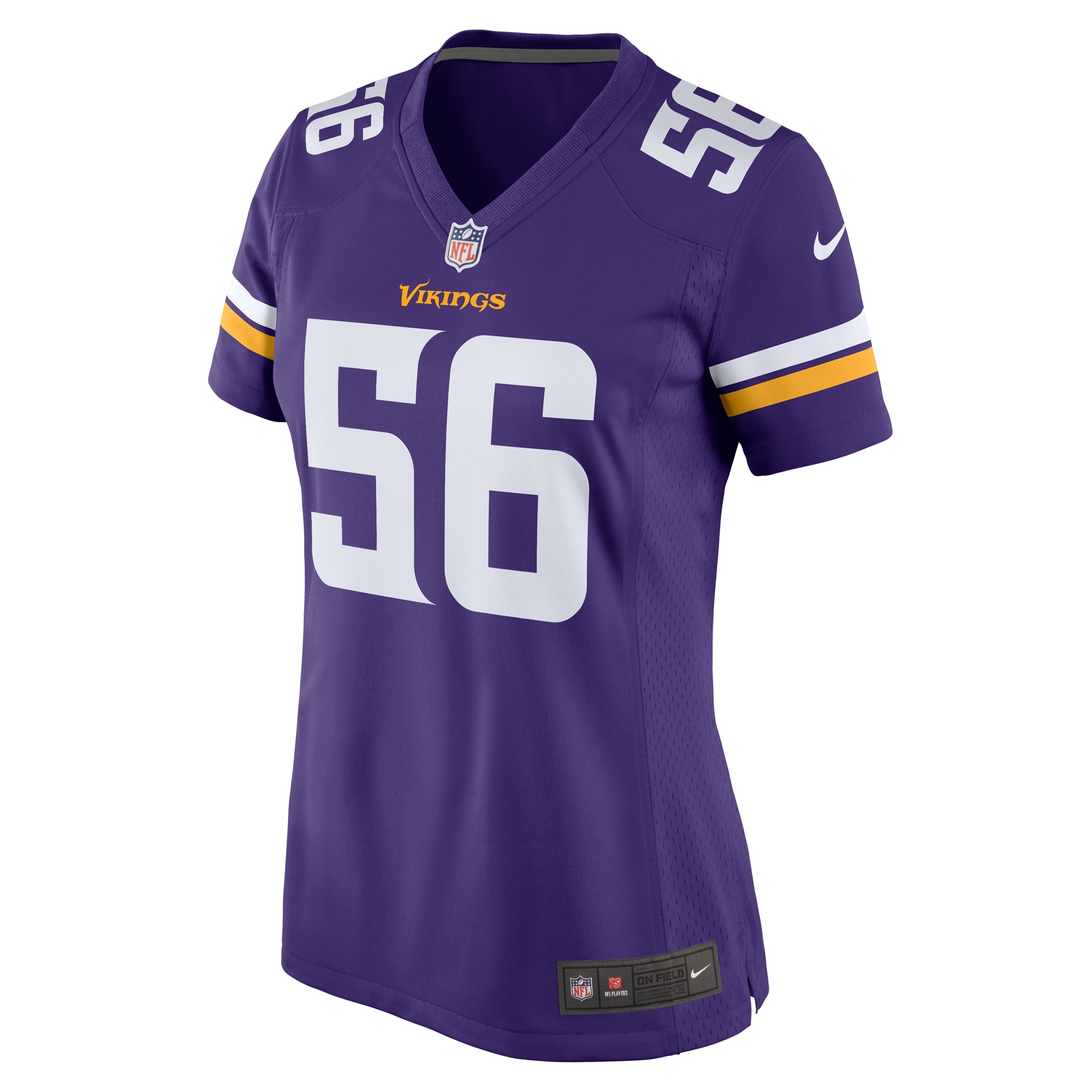 Alternative view of Women's Minnesota Vikings Garrett Bradbury Purple Game Jersey JS7306 nicesnker