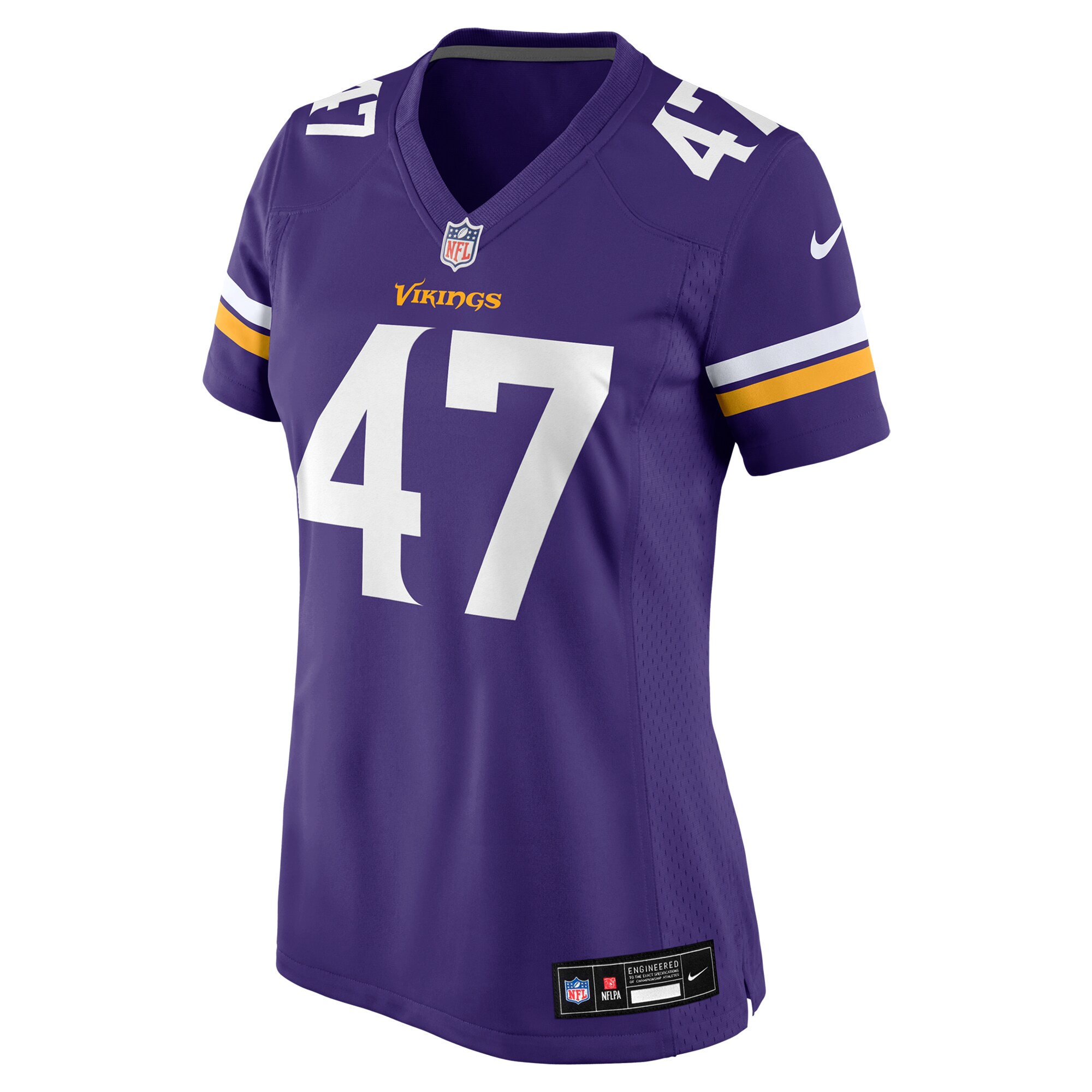 Alternative view of Women's Minnesota Vikings Jake McQuaide Purple Game Jersey JS6593 nicesnker