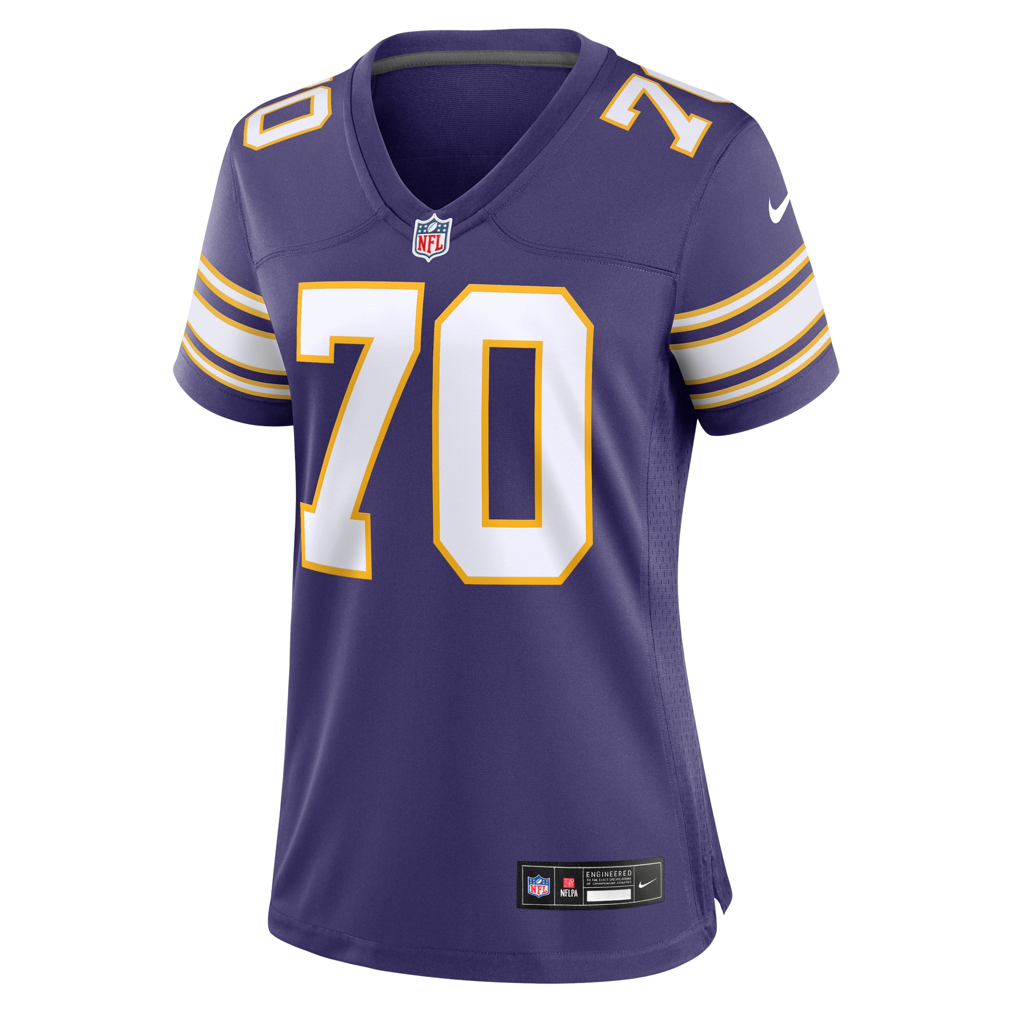Alternative view of Women's Minnesota Vikings Jim Marshall Purple Classic Retired Player Jersey JS7709 nicesnker