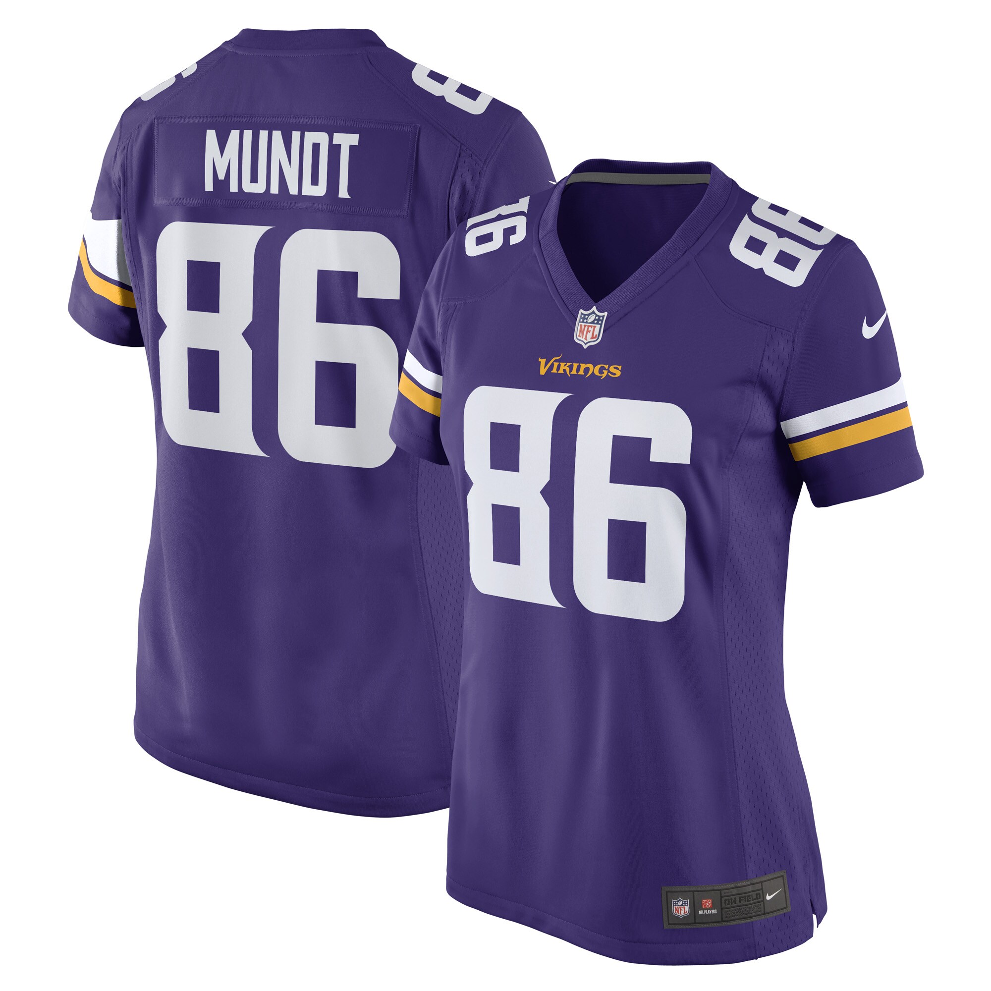 Women's Minnesota Vikings Johnny Mundt Purple Game Player Jersey JS8985 nicesnker