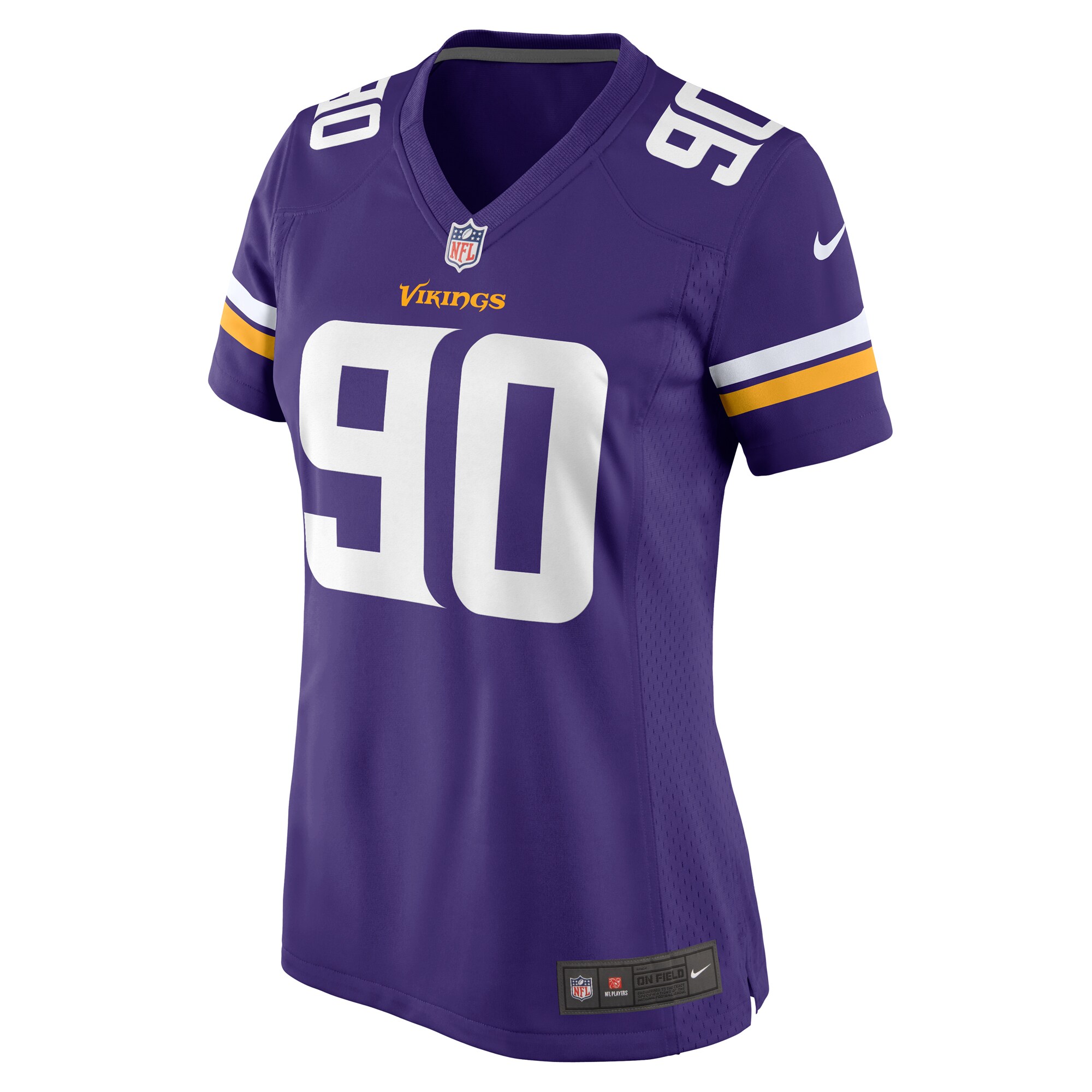 Alternative view of Women's Minnesota Vikings Jonathan Bullard Purple Game Jersey JS4004 nicesnker
