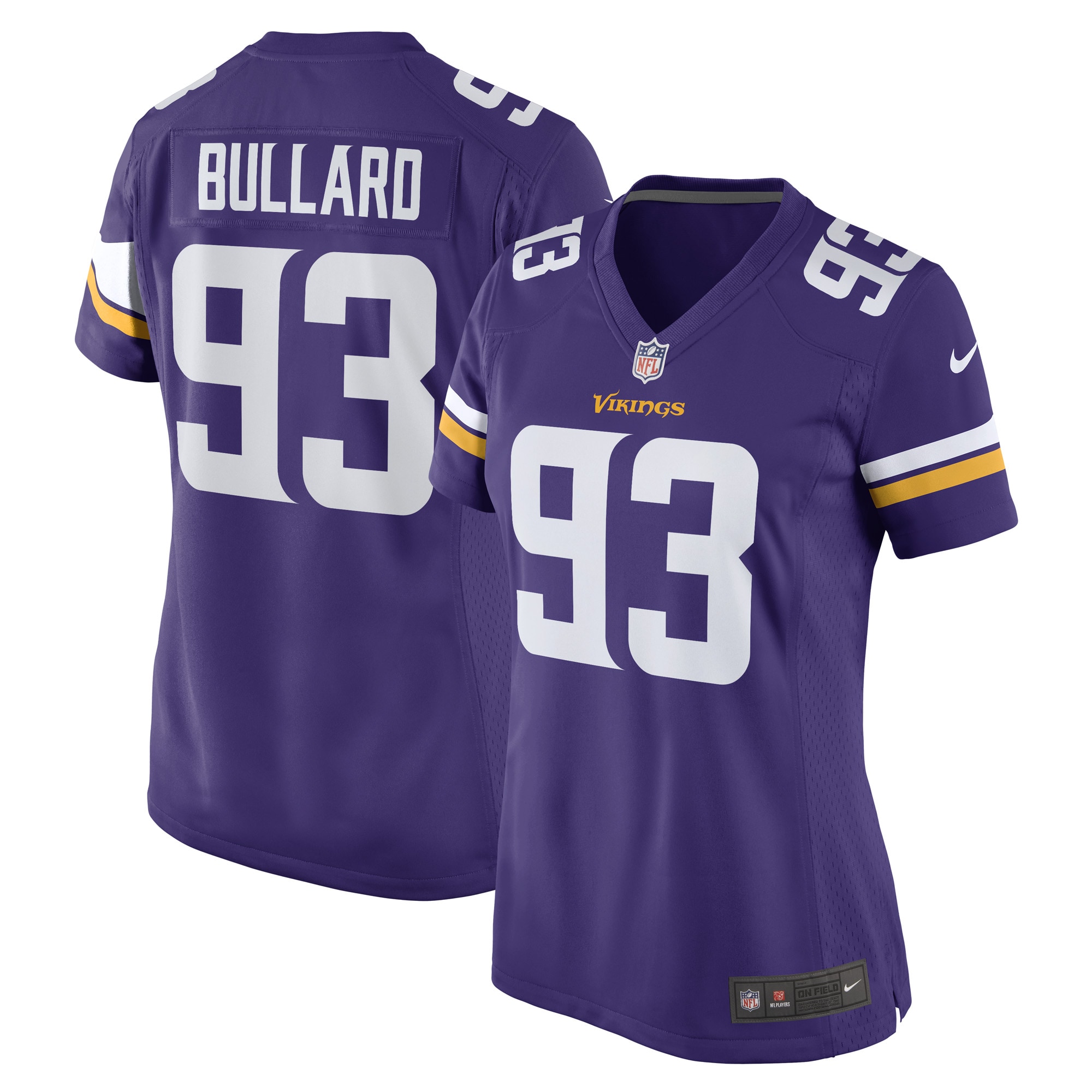 Women's Minnesota Vikings Jonathan Bullard Purple Game Player Jersey JS3106 nicesnker