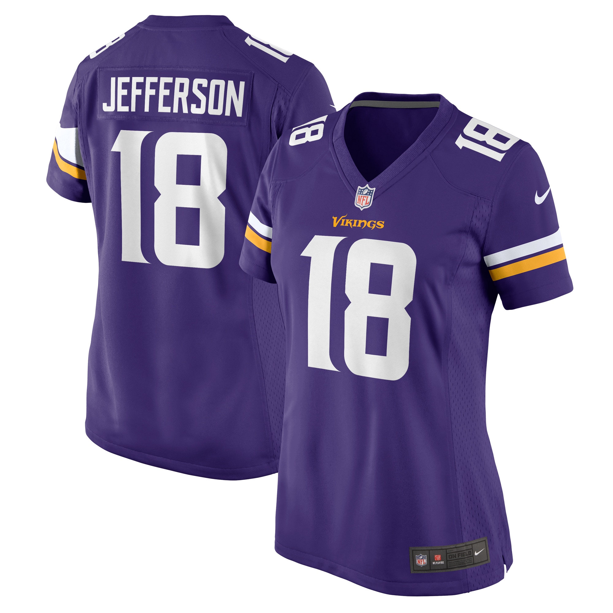Women's Minnesota Vikings Justin Jefferson Purple Game Jersey JS7222 nicesnker