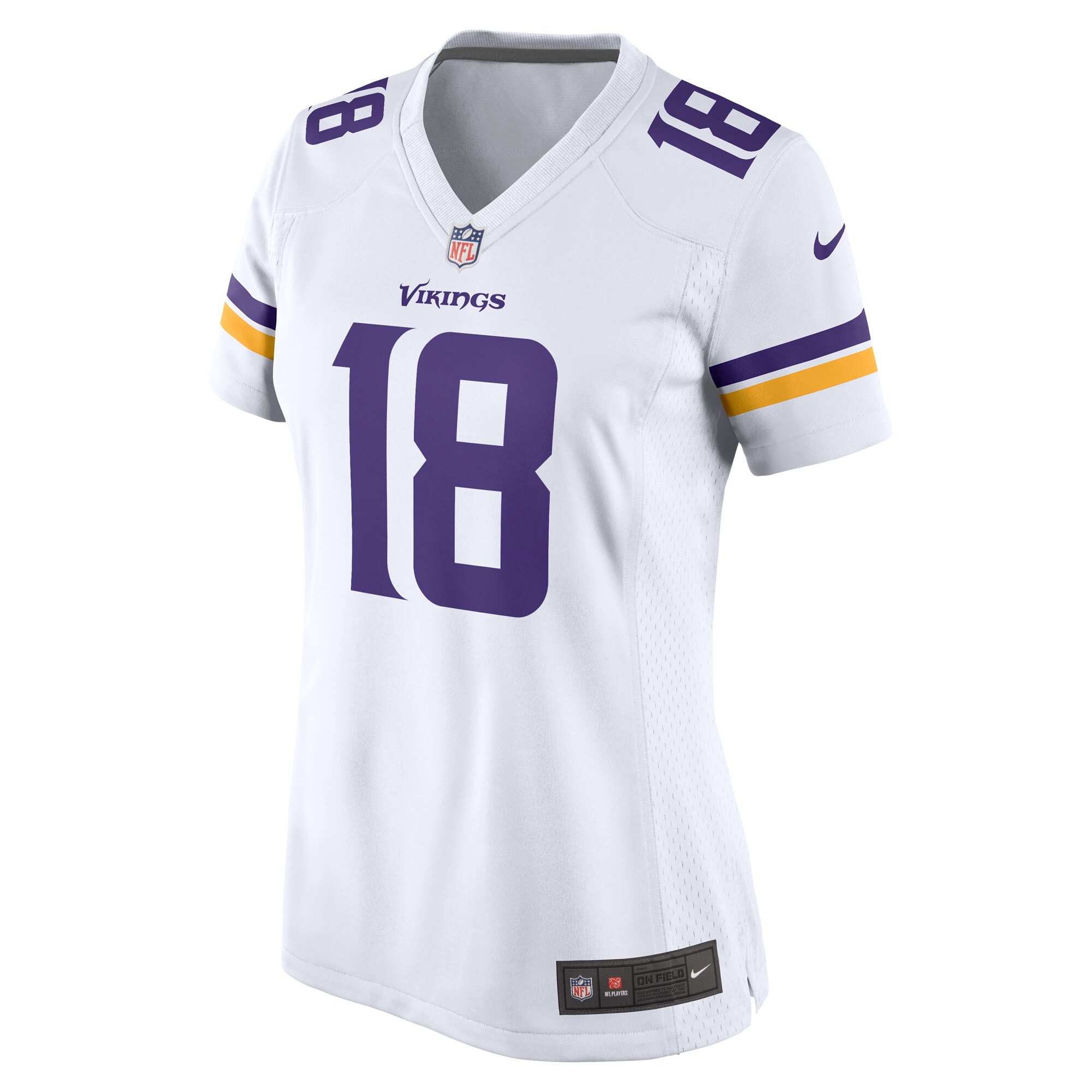 Alternative view of Women's Minnesota Vikings Justin Jefferson White Game Player Jersey JS1785 nicesnker
