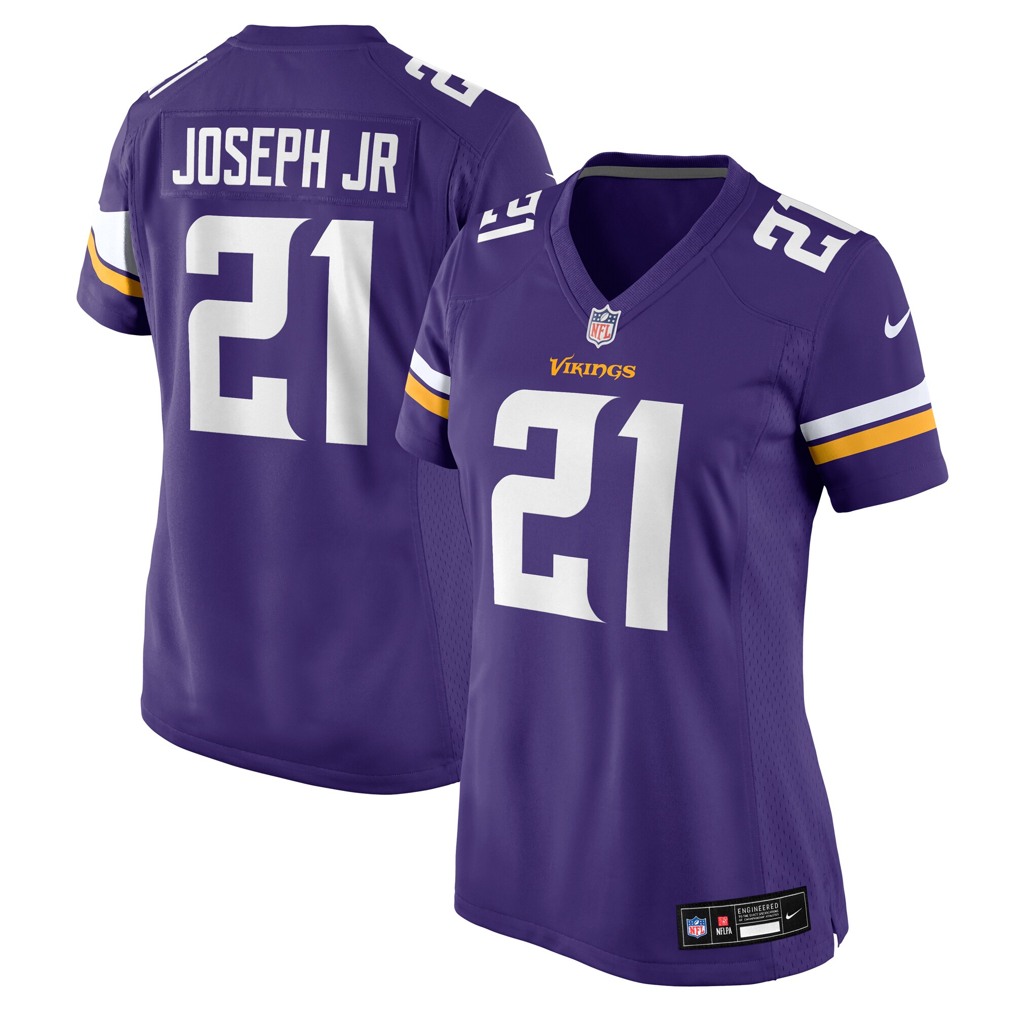 Women's Minnesota Vikings Kelvin Joseph Jr. Purple Team Game Jersey JS6377 nicesnker