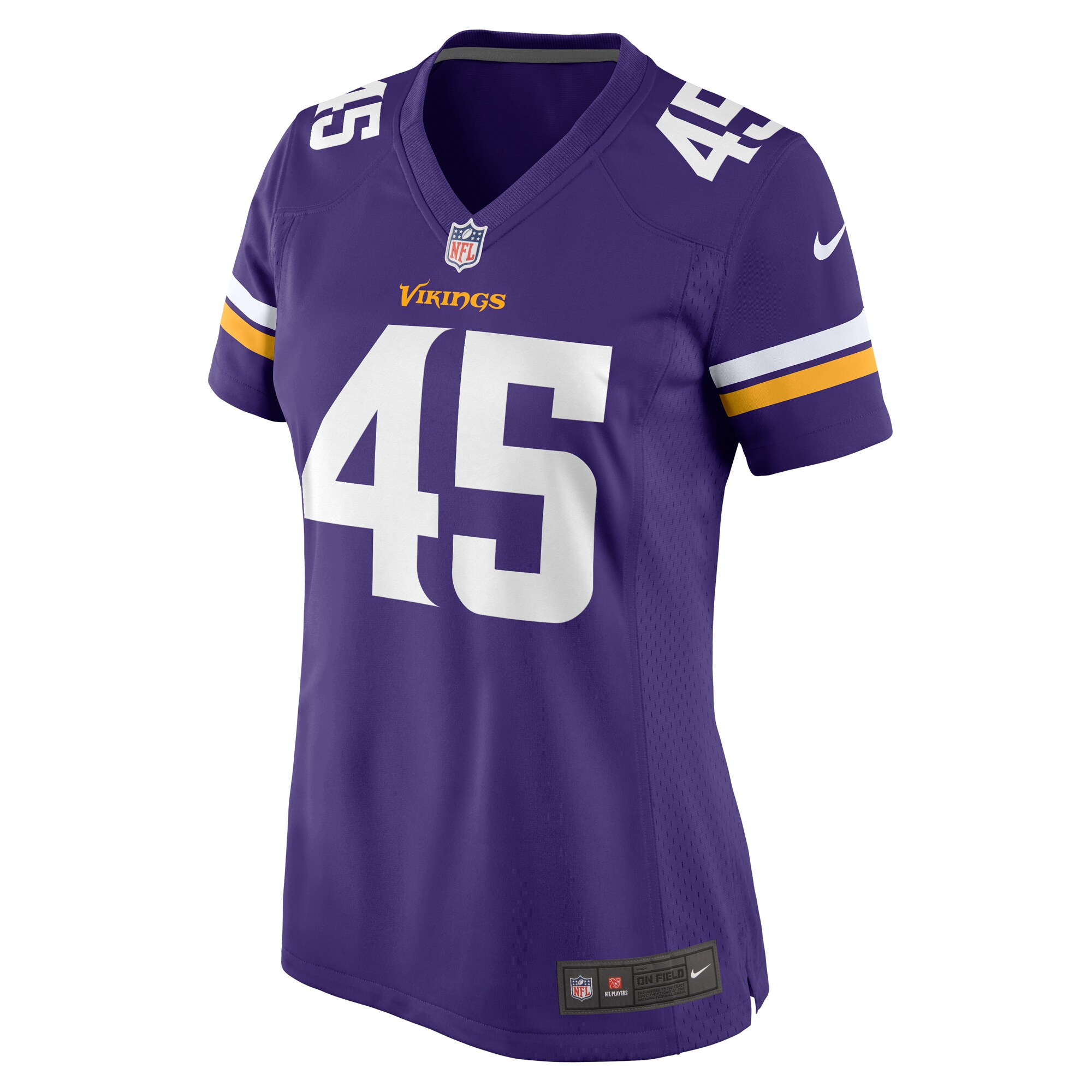 Alternative view of Women's Minnesota Vikings Kunaszyk Purple Game Jersey JS6404 nicesnker