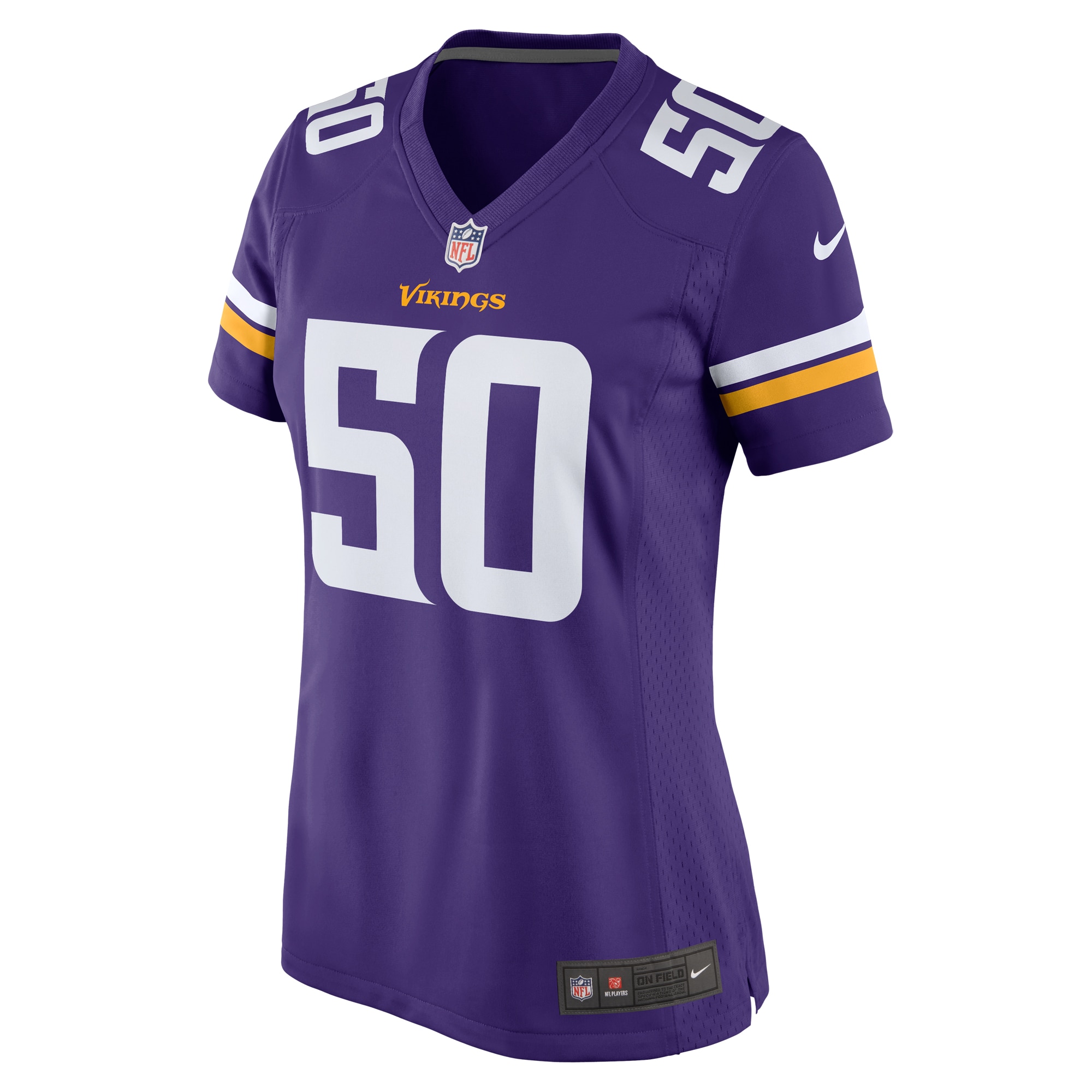 Alternative view of Women's Minnesota Vikings Levi Drake Rodriguez Purple Game Jersey JS9958 nicesnker
