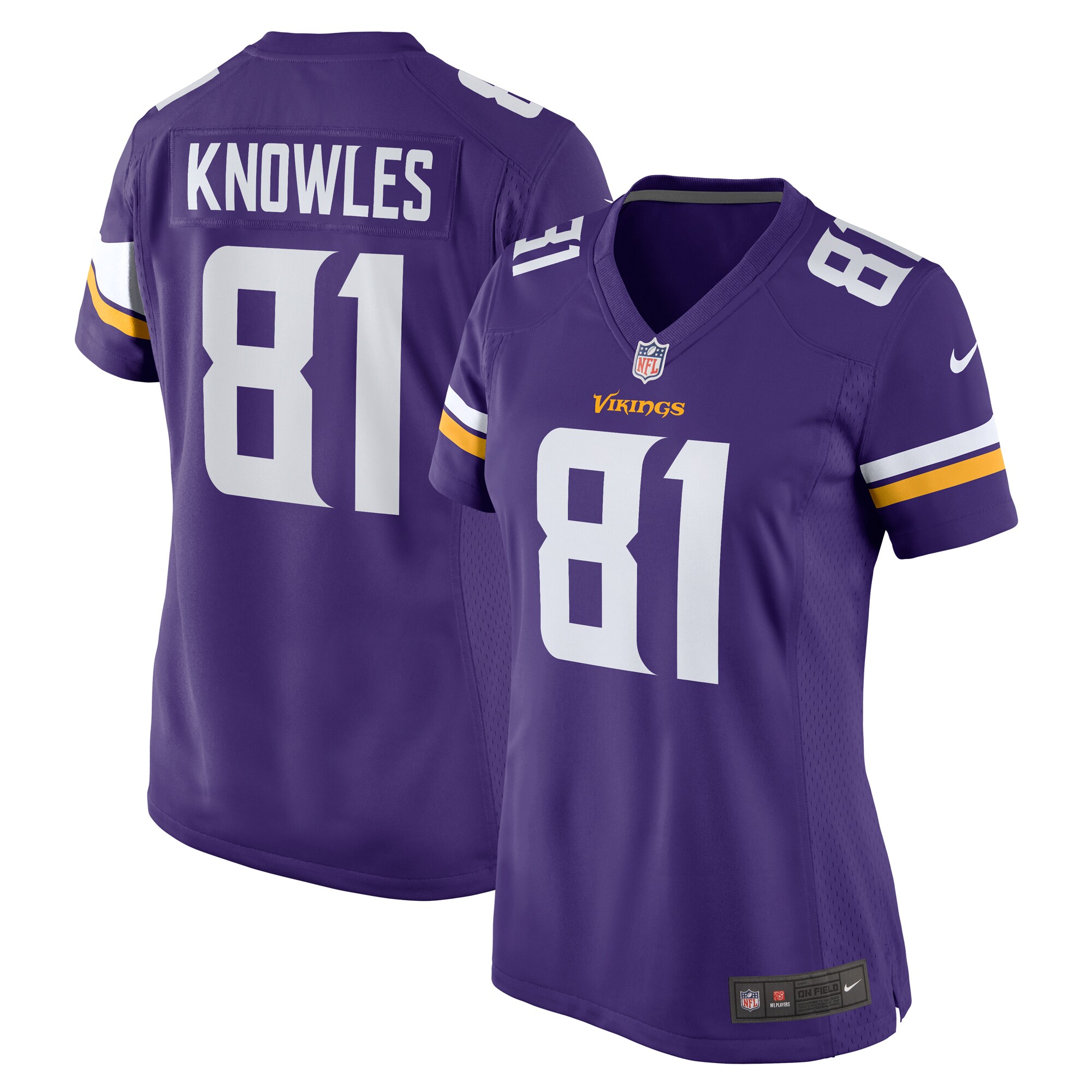 Women's Minnesota Vikings Malik Knowles Purple Team Game Jersey JS2865 nicesnker