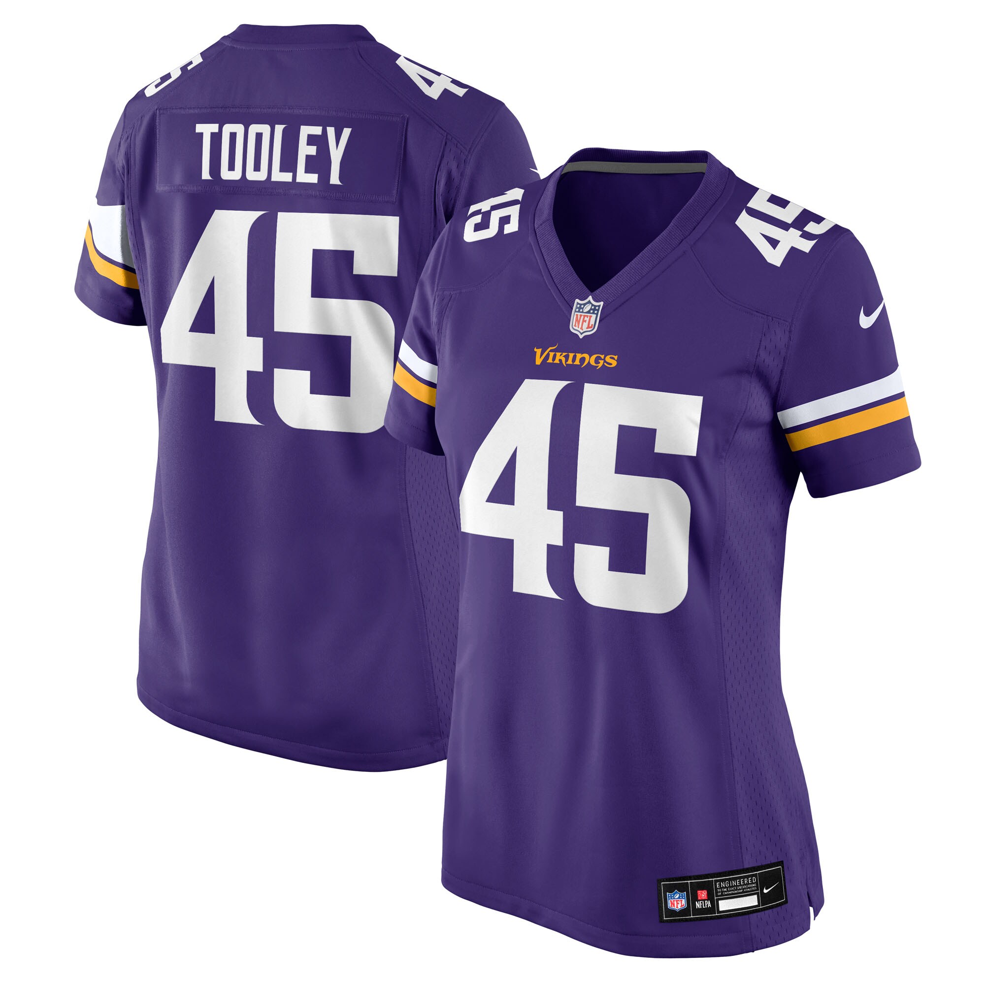 Women's Minnesota Vikings Max Tooley Purple Team Game Jersey JS3638 nicesnker