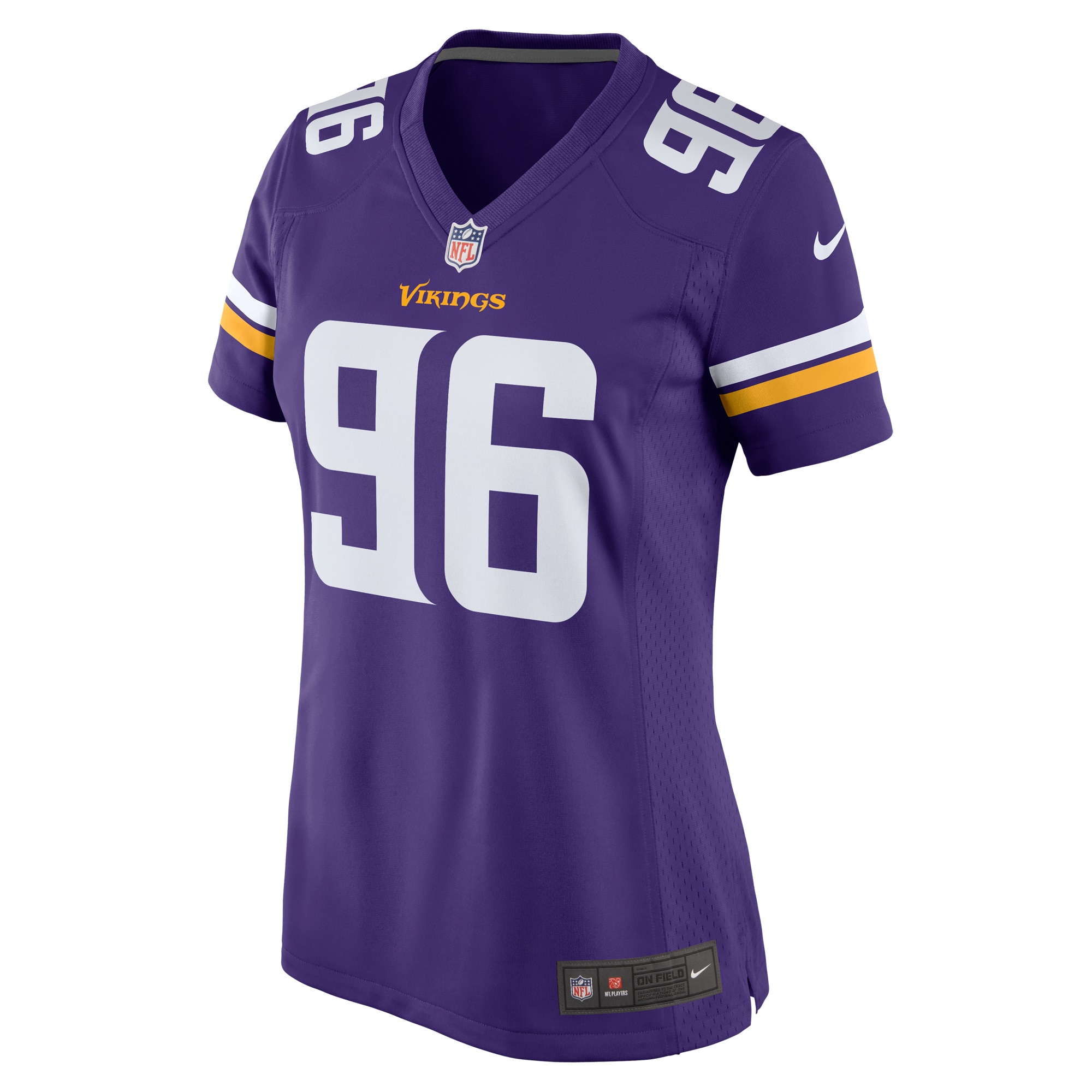 Alternative view of Women's Minnesota Vikings Michael Dogbe Purple Team Game Jersey JS8286 nicesnker