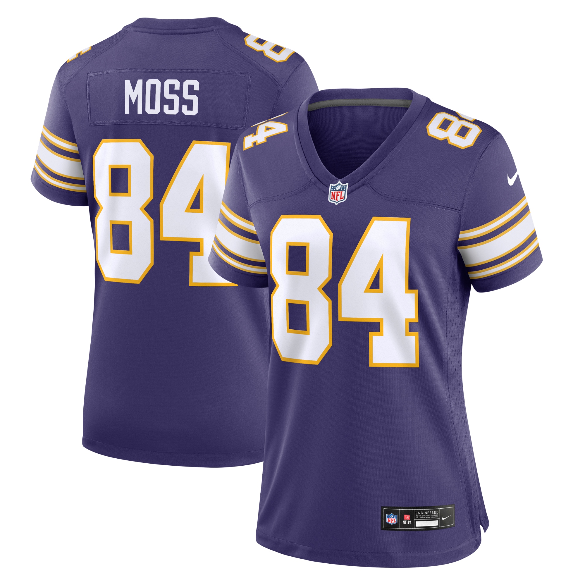 Women's Minnesota Vikings Randy Moss Purple Classic Retired Player Game Jersey JS3623 nicesnker