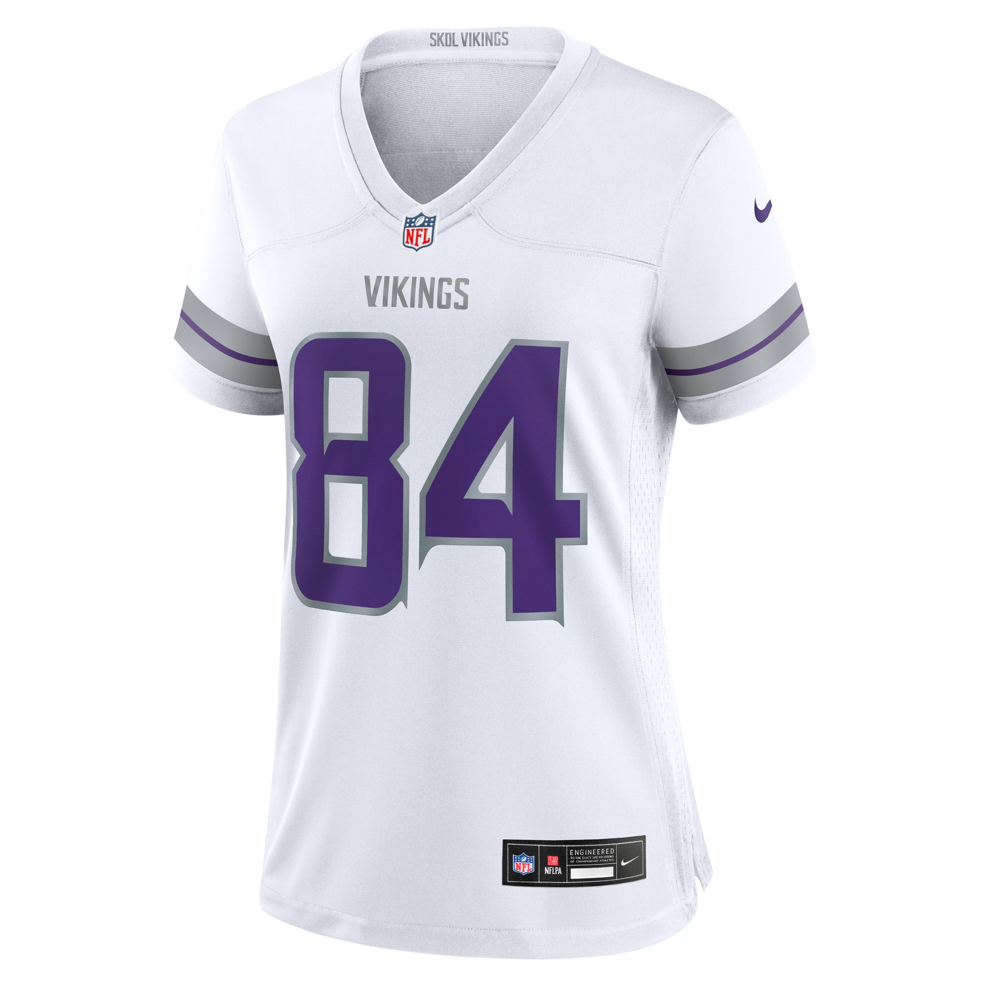 Alternative view of Women's Minnesota Vikings Randy Moss White Alternate Retired Player Game Jersey JS5035 nicesnker