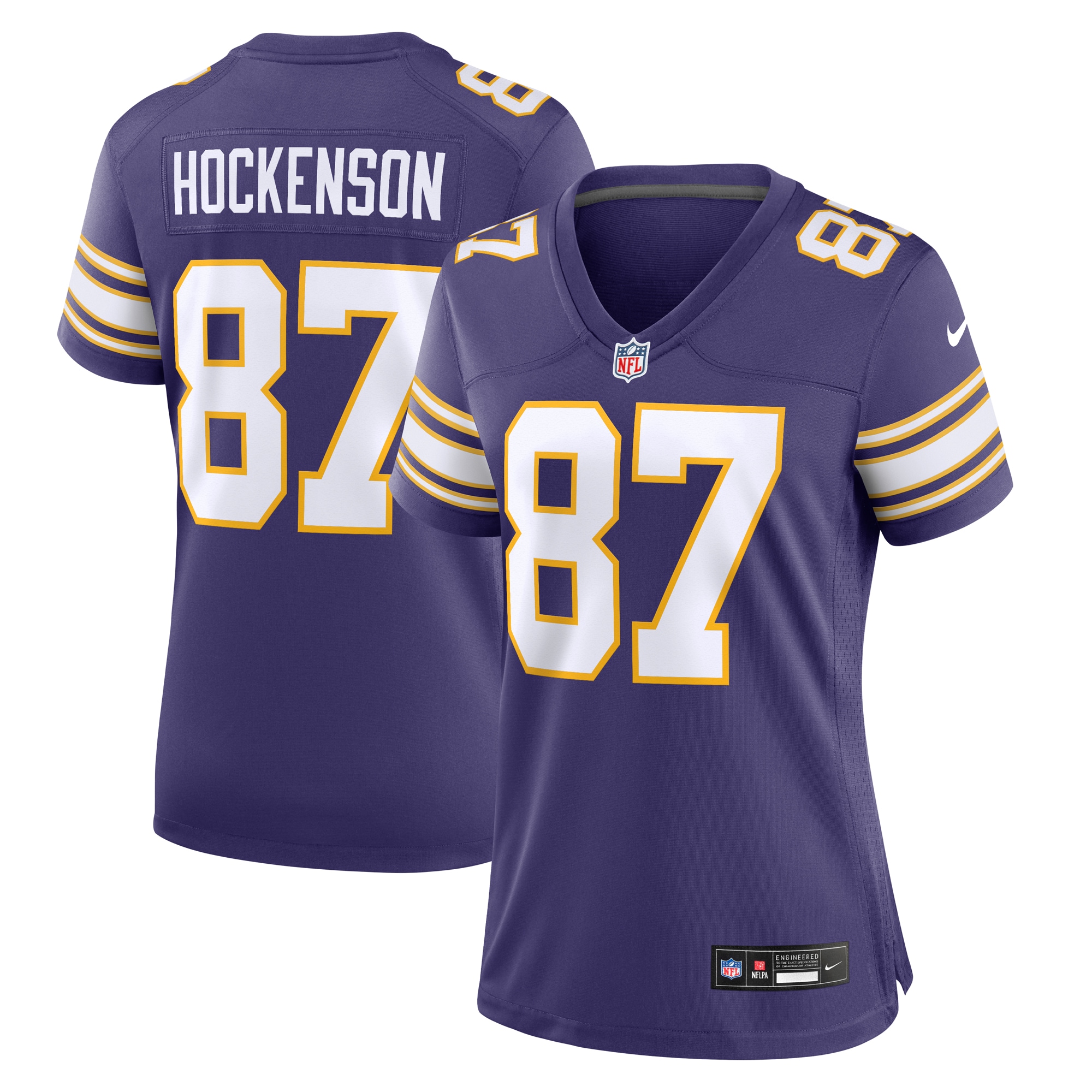 Women's Minnesota Vikings T.J. Hockenson Purple Player Jersey JS3341 nicesnker