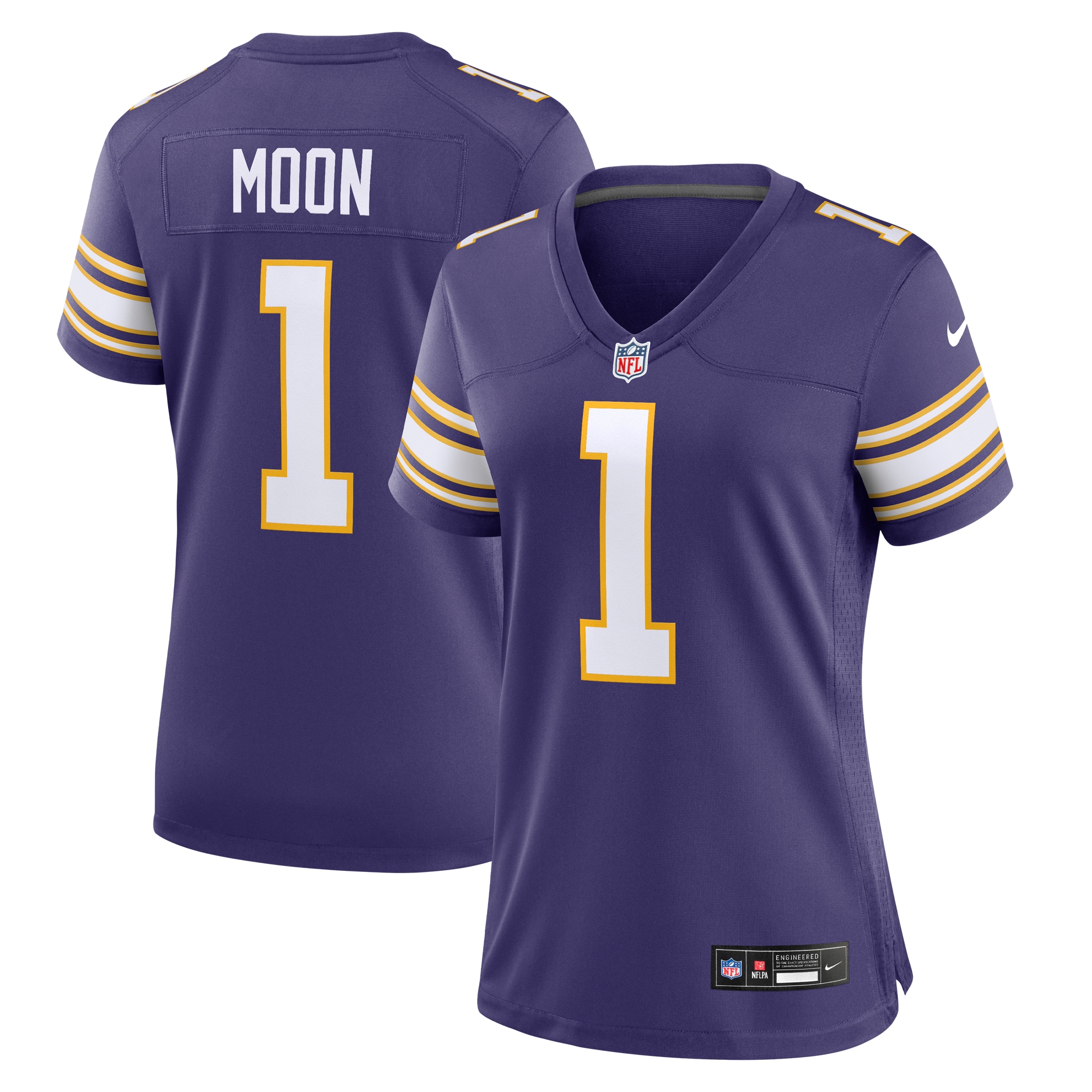 Women's Minnesota Vikings Warren Moon Purple Classic Retired Player Game Jersey JS6702 nicesnker