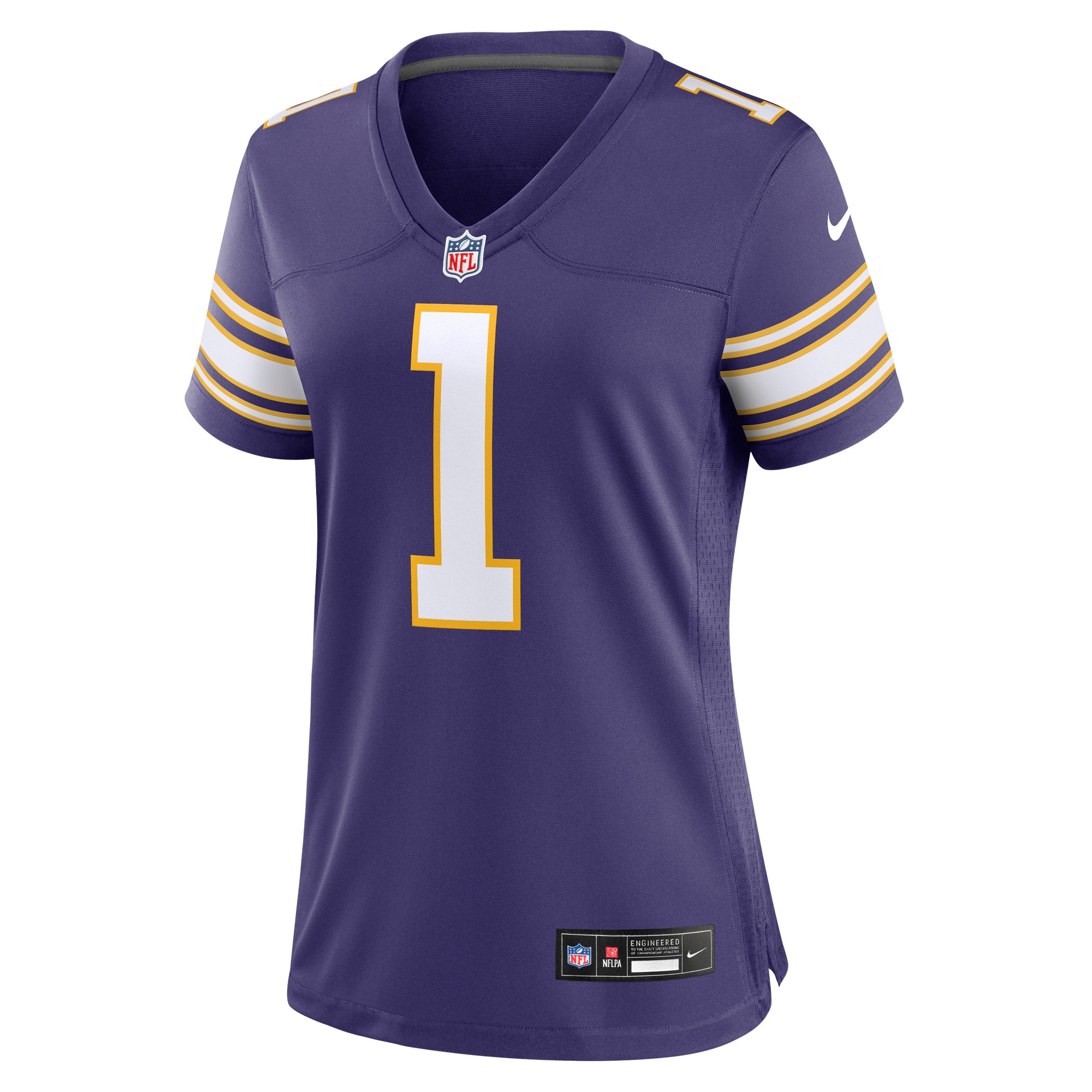 Alternative view of Women's Minnesota Vikings Warren Moon Purple Classic Retired Player Game Jersey JS6702 nicesnker
