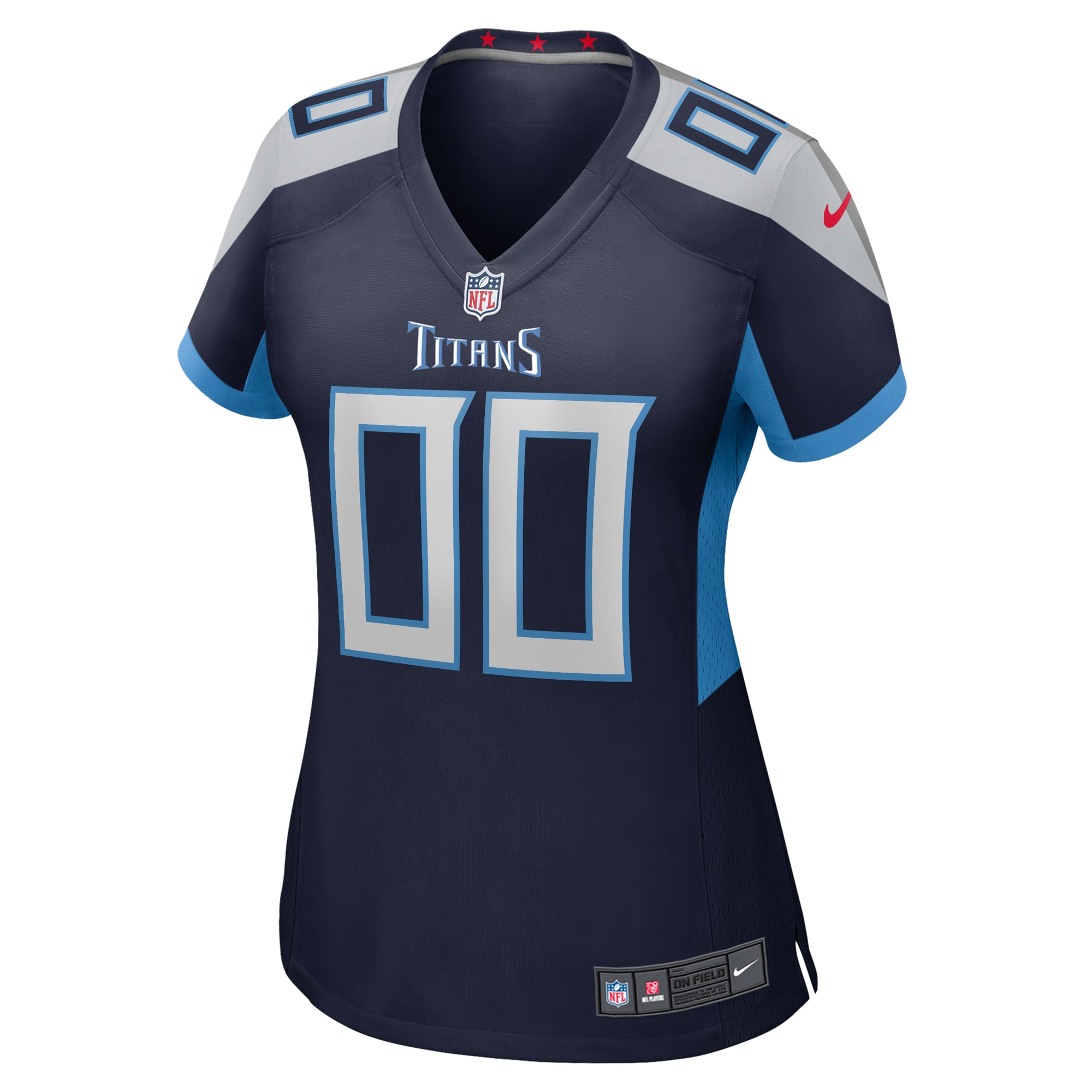 Alternative view of Women's Navy Tennessee Titans Custom Game Jersey JS7781 nicesnker