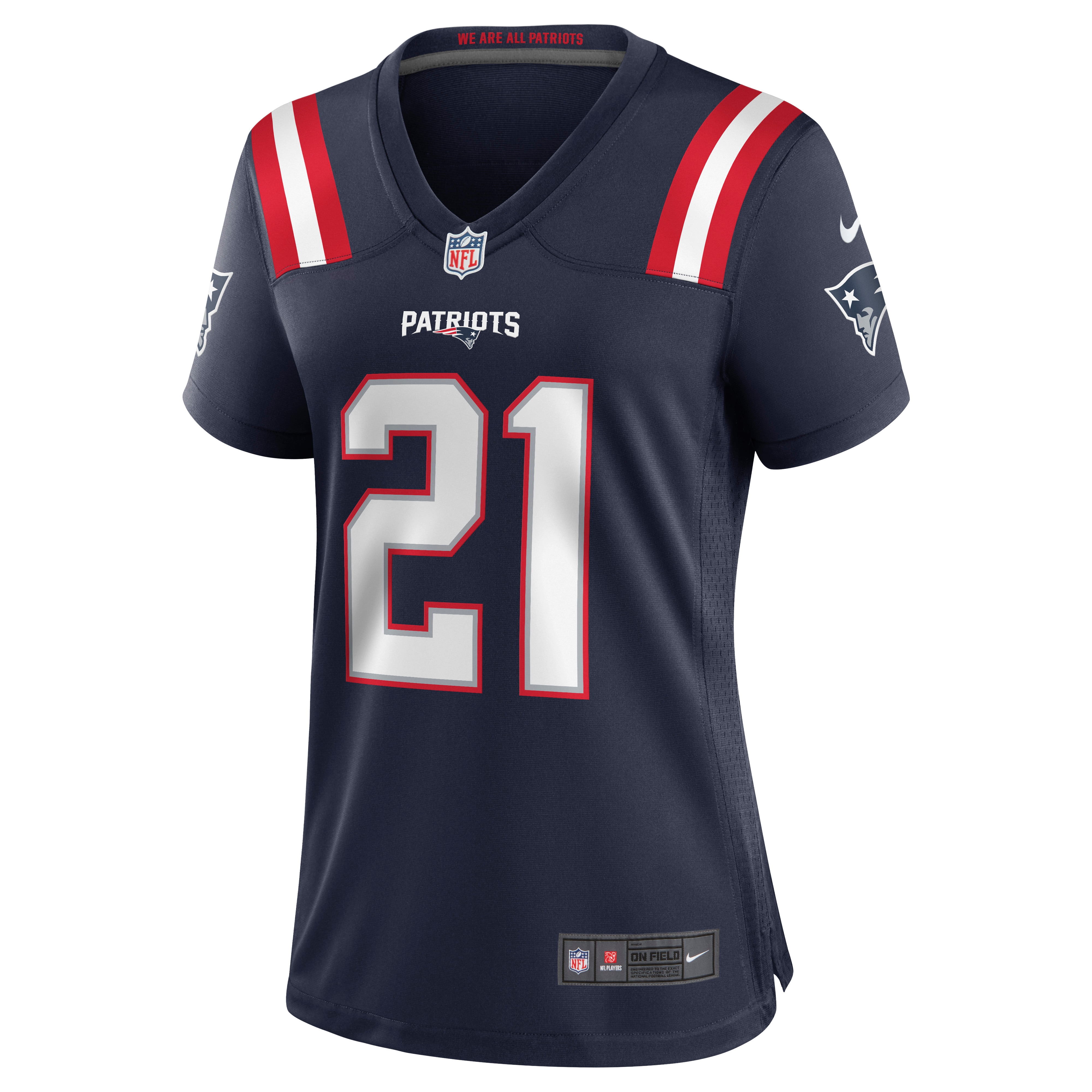 Alternative view of Women's New England Patriots Adrian Phillips Navy Game Jersey JS6097 nicesnker