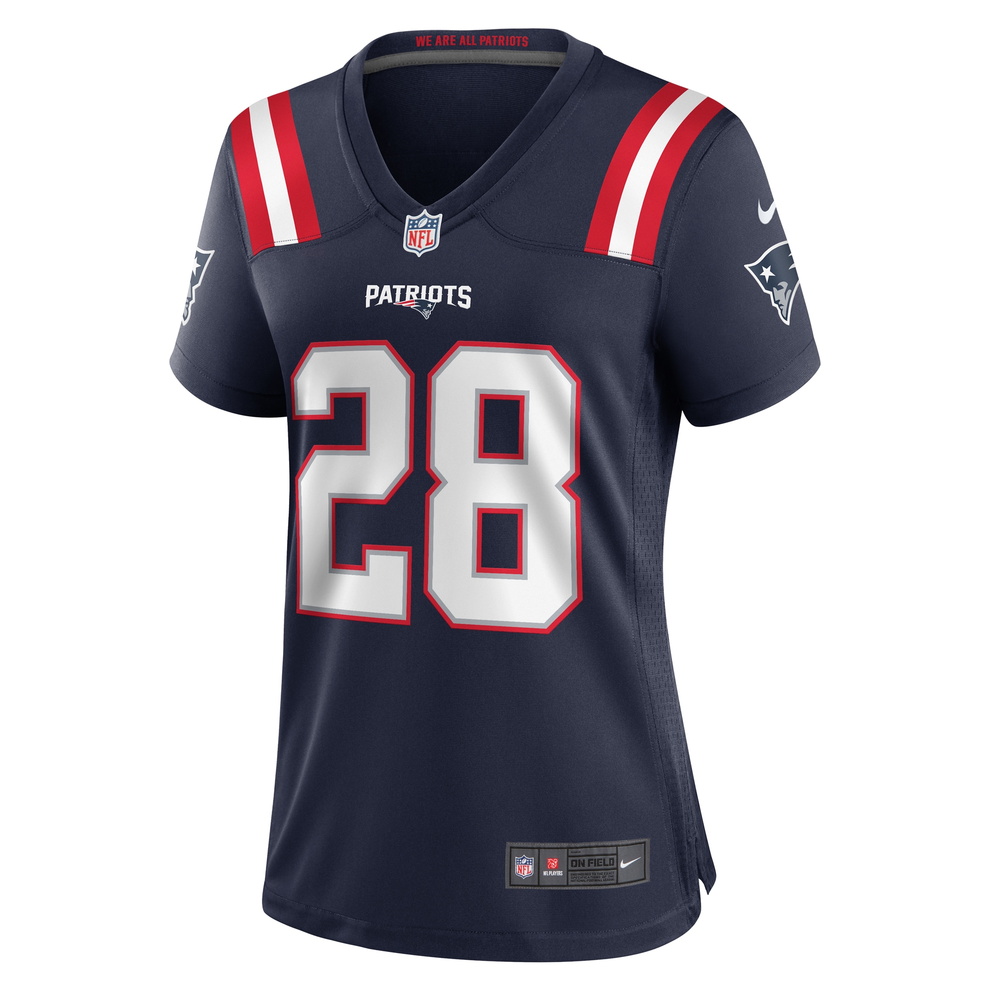 Alternative view of Women's New England Patriots Ameer Speed Navy Team Game Jersey JS4145 nicesnker
