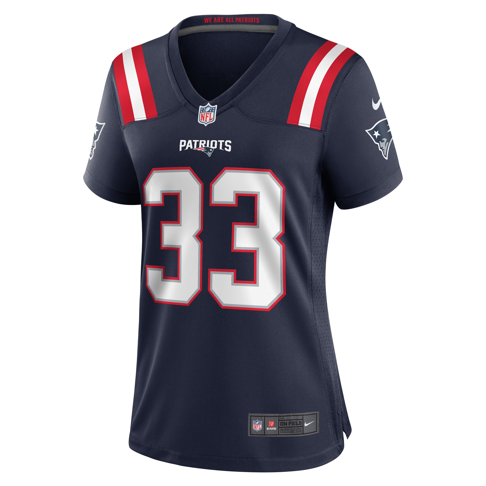 Alternative view of Women's New England Patriots Anfernee Jennings Navy Team Game Jersey JS9087 nicesnker