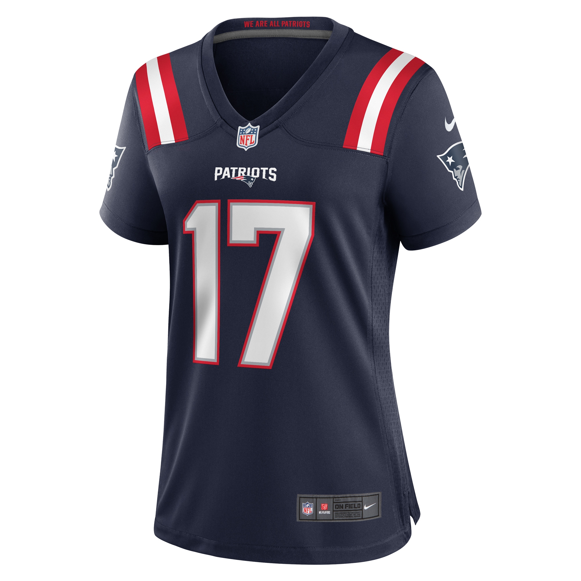 Alternative view of Women's New England Patriots Bryce Baringer Navy Team Game Jersey JS4757 nicesnker