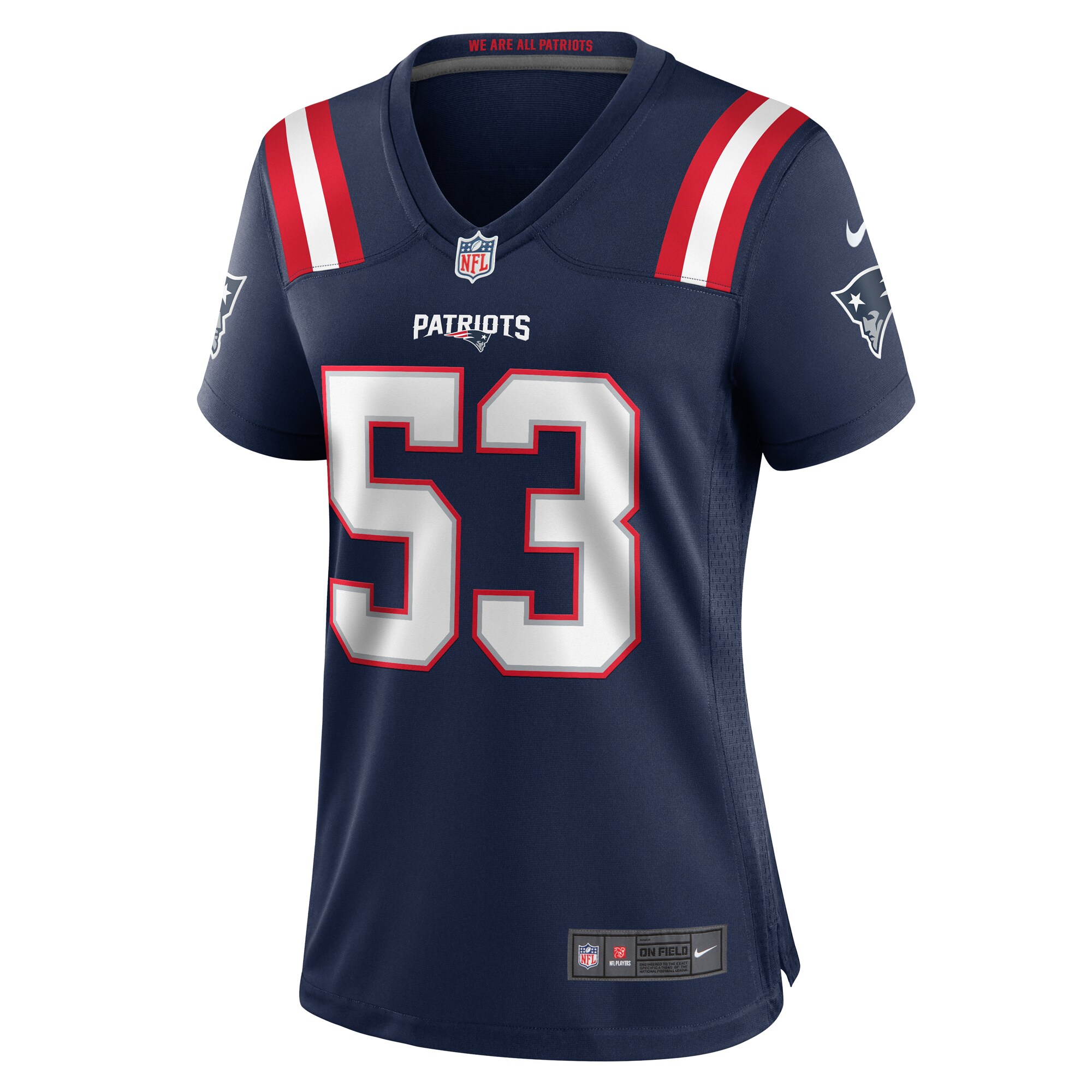 Alternative view of Women's New England Patriots Christian Elliss Navy Game Jersey JS6158 nicesnker