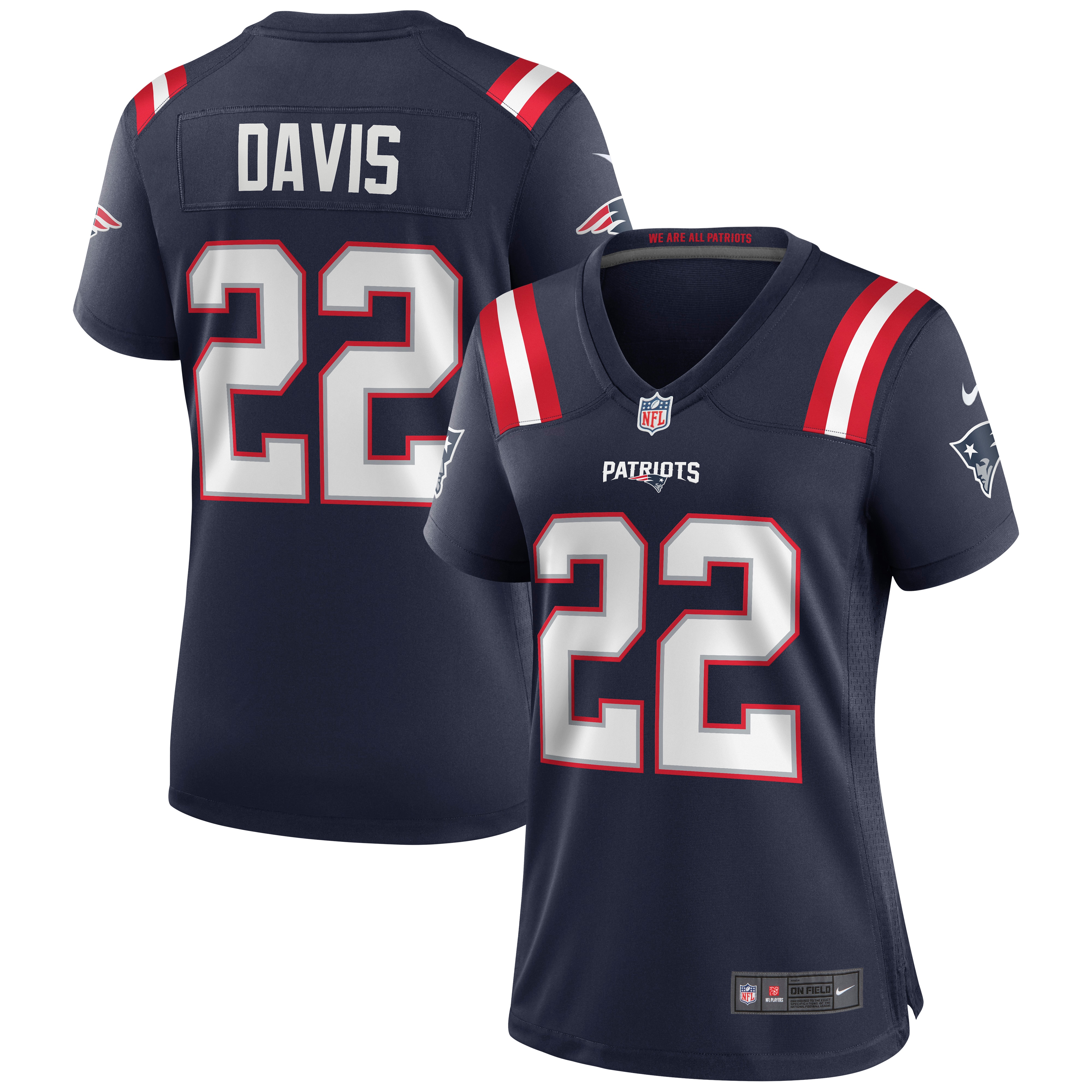 Women's New England Patriots Cody Davis Navy Game Jersey JS7445 nicesnker