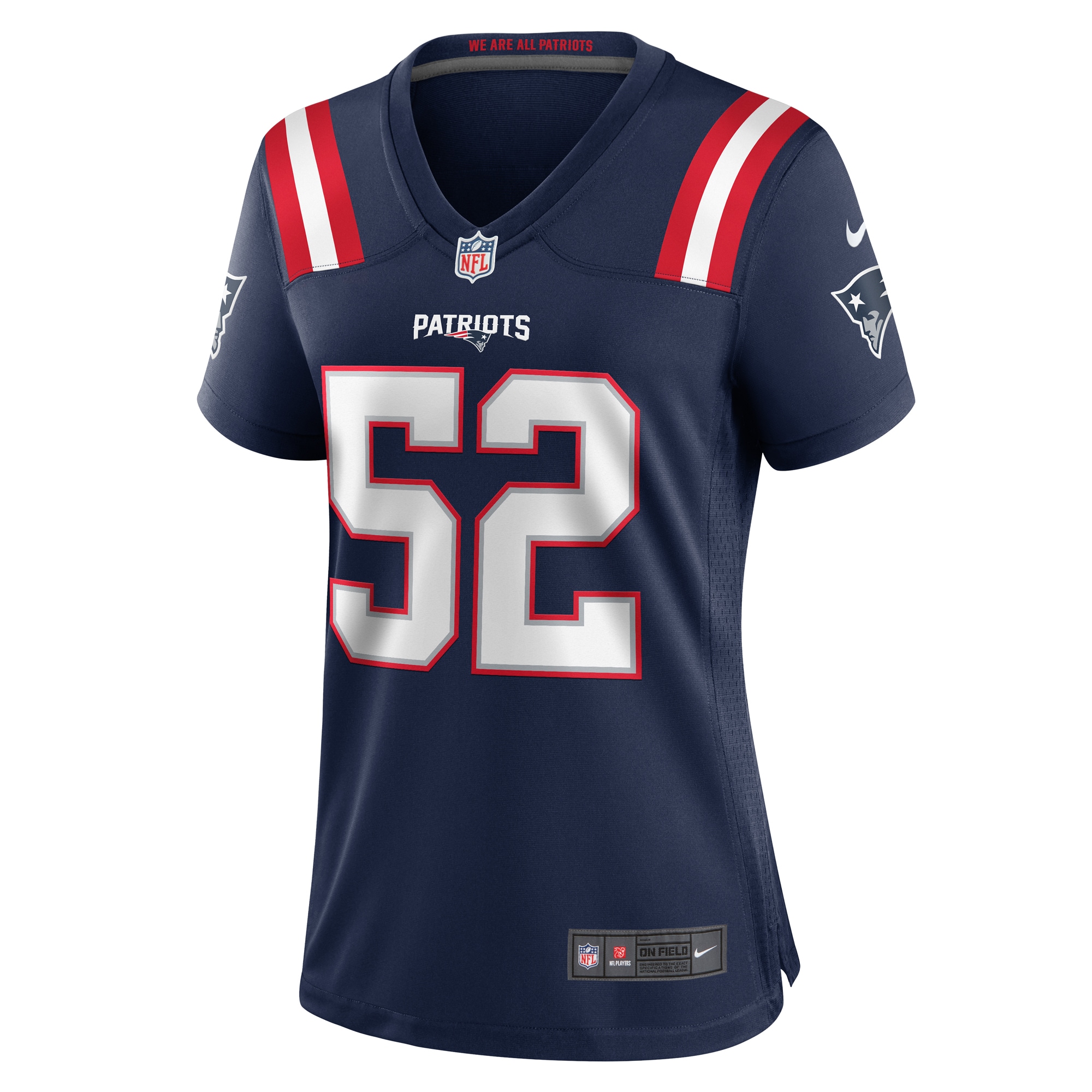 Alternative view of Women's New England Patriots Curtis Jacobs Navy Game Jersey JS8870 nicesnker