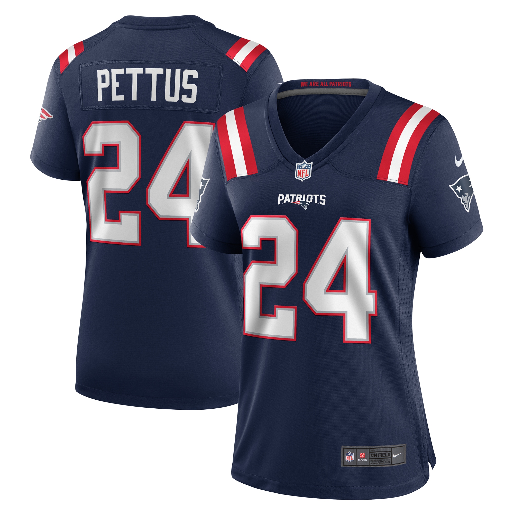 Women's New England Patriots Dell Pettus Navy Game Jersey JS6372 nicesnker