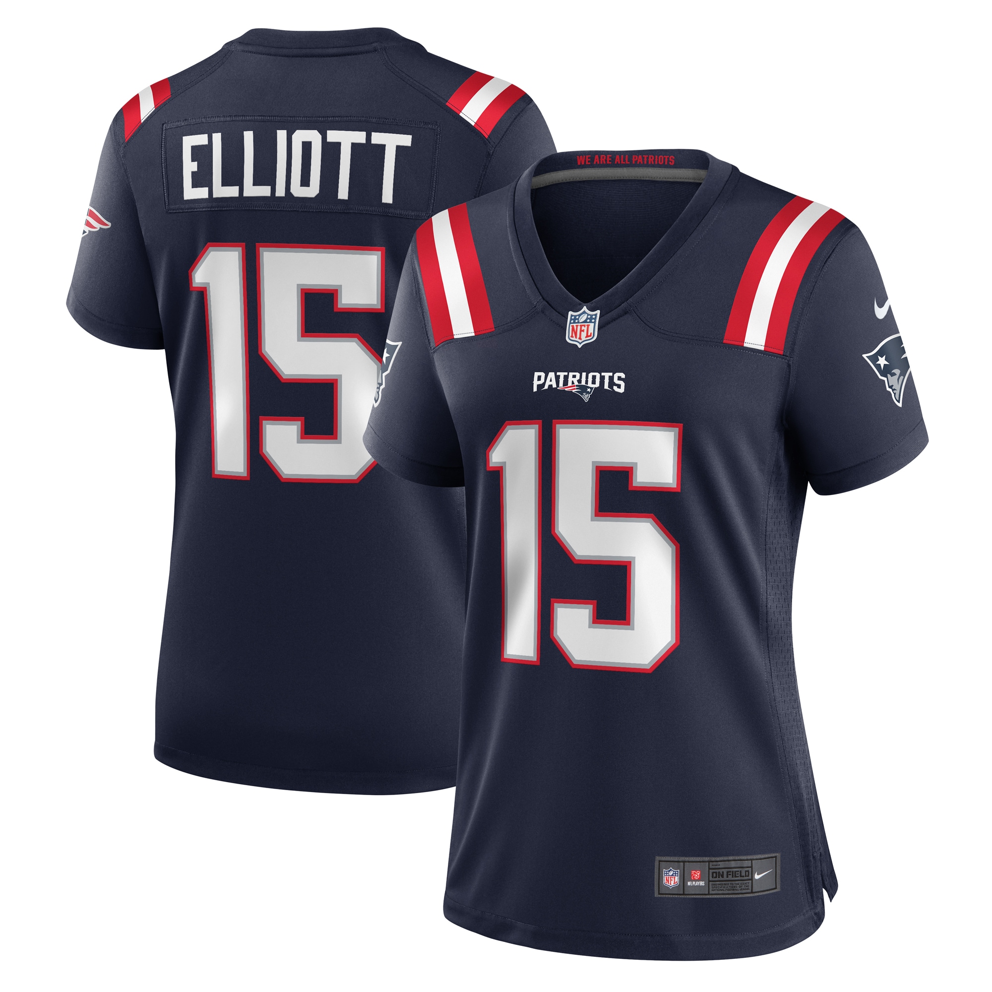 Women's New England Patriots Ezekiel Elliott Navy Game Player Jersey JS1841 nicesnker