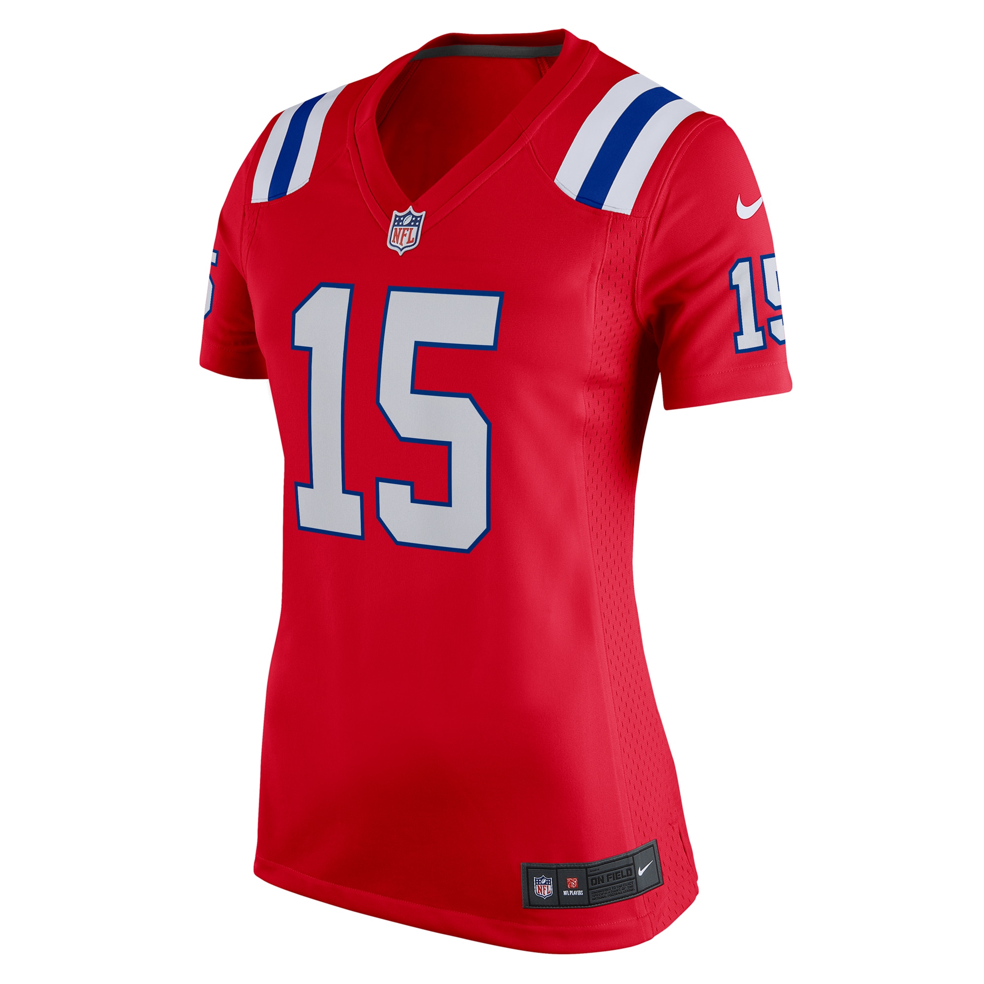 Alternative view of Women's New England Patriots Ezekiel Elliott Red Alternate Game Player Jersey JS1552 nicesnker