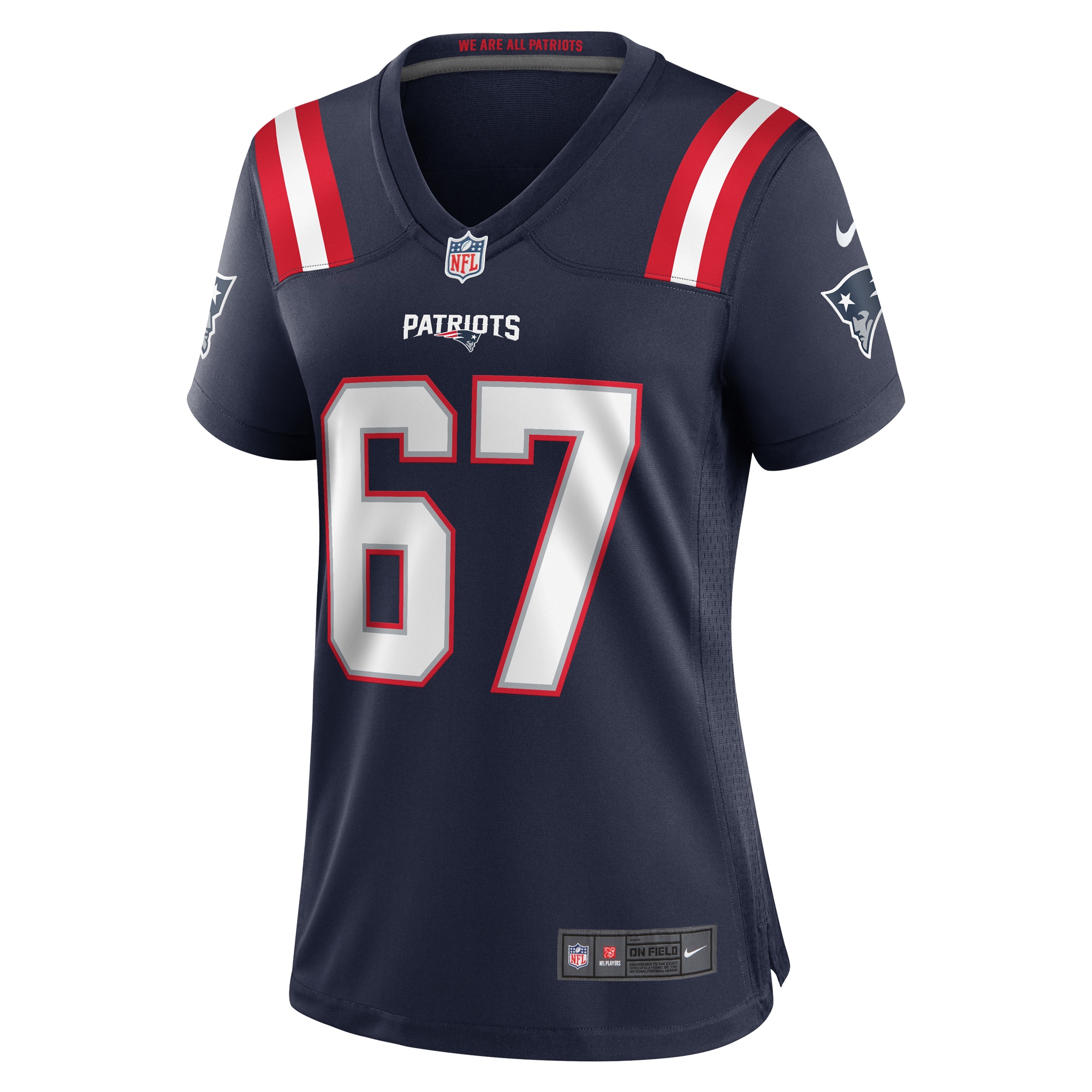 Alternative view of Women's New England Patriots Jake Andrews Navy Team Game Jersey JS9201 nicesnker