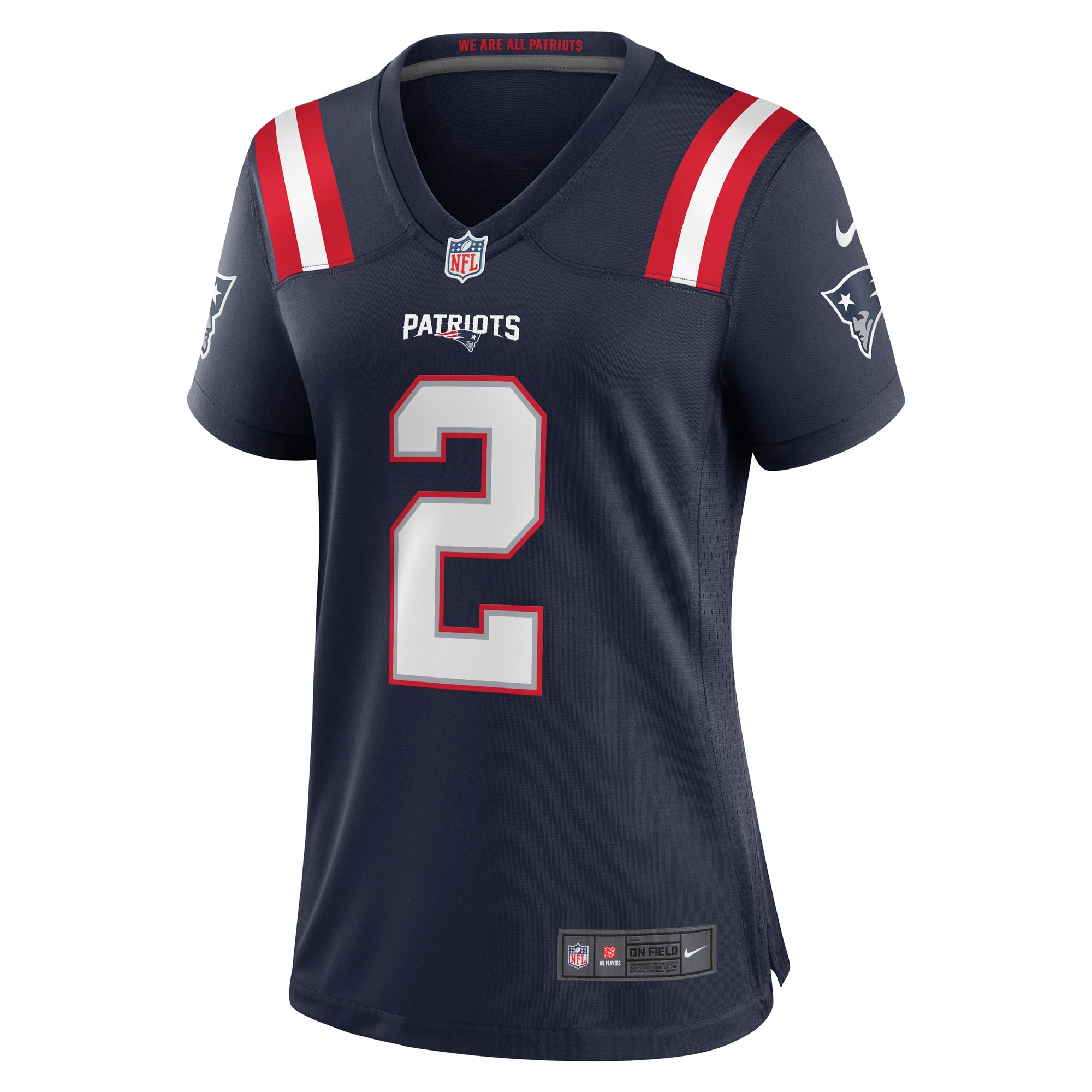 Alternative view of Women's New England Patriots Jalen Mills Navy Game Player Jersey JS6436 nicesnker