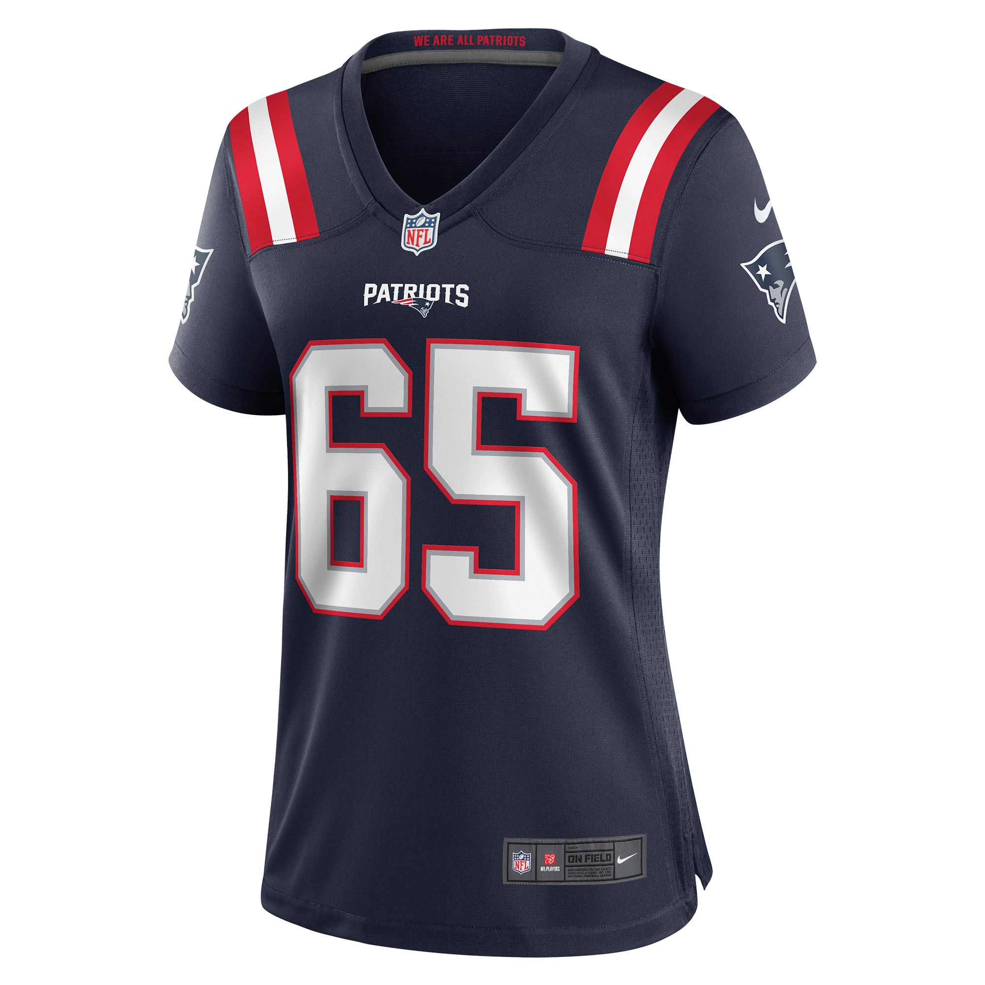 Alternative view of Women's New England Patriots James Ferentz Navy Game Jersey JS8950 nicesnker
