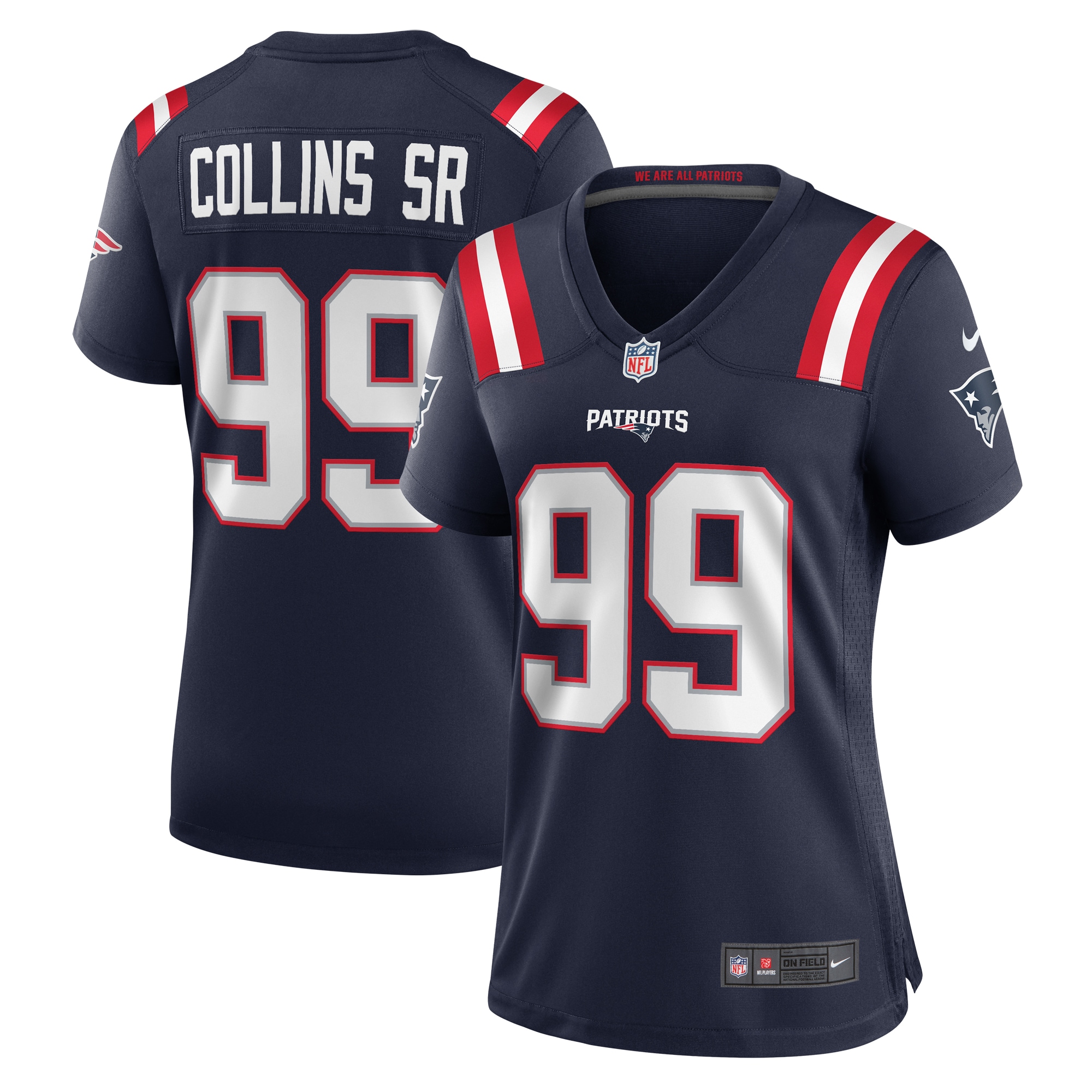 Women's New England Patriots Jamie Collins Sr. Navy Home Game Player Jersey JS5732 nicesnker