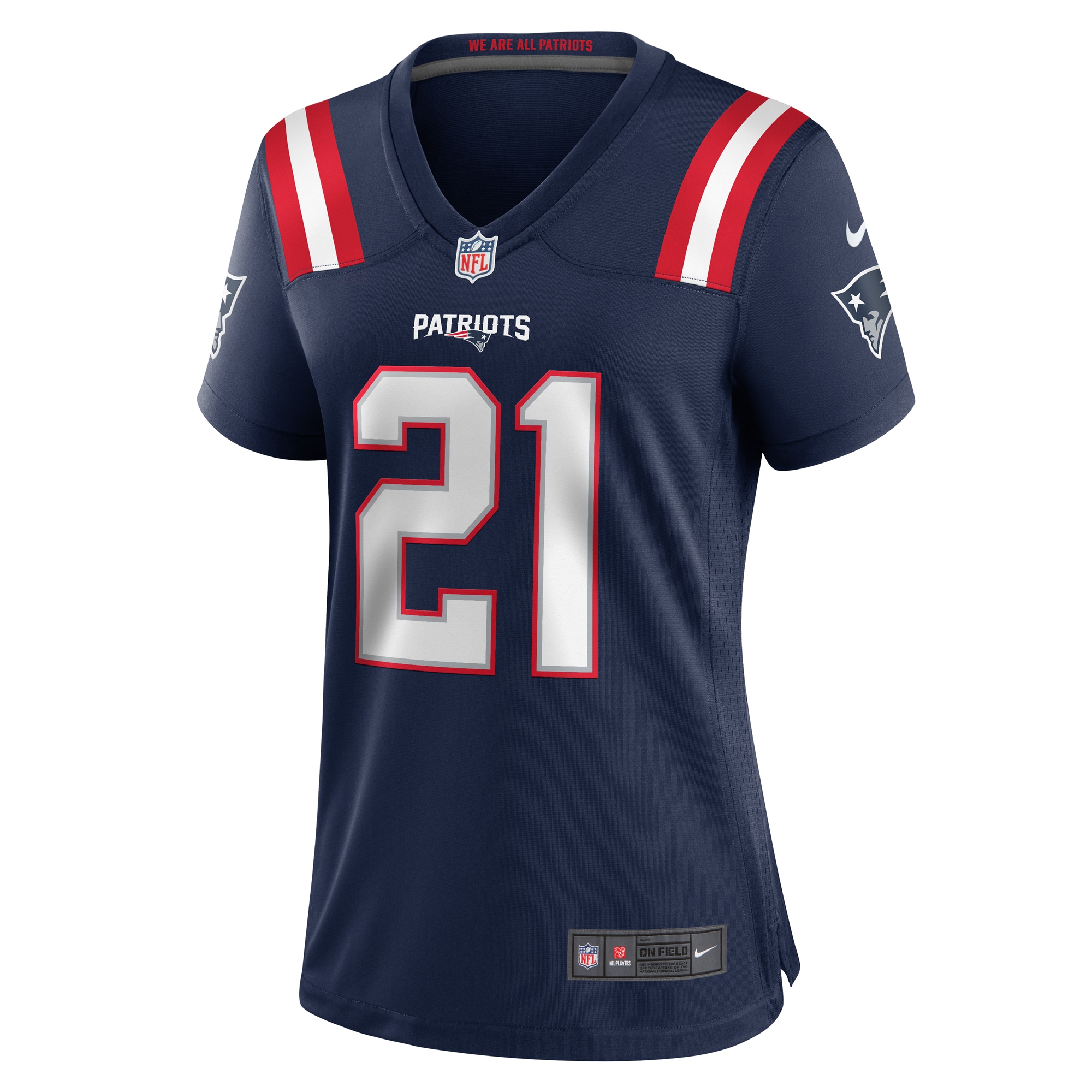 Alternative view of Women's New England Patriots Jaylinn Hawkins Navy Game Jersey JS8788 nicesnker