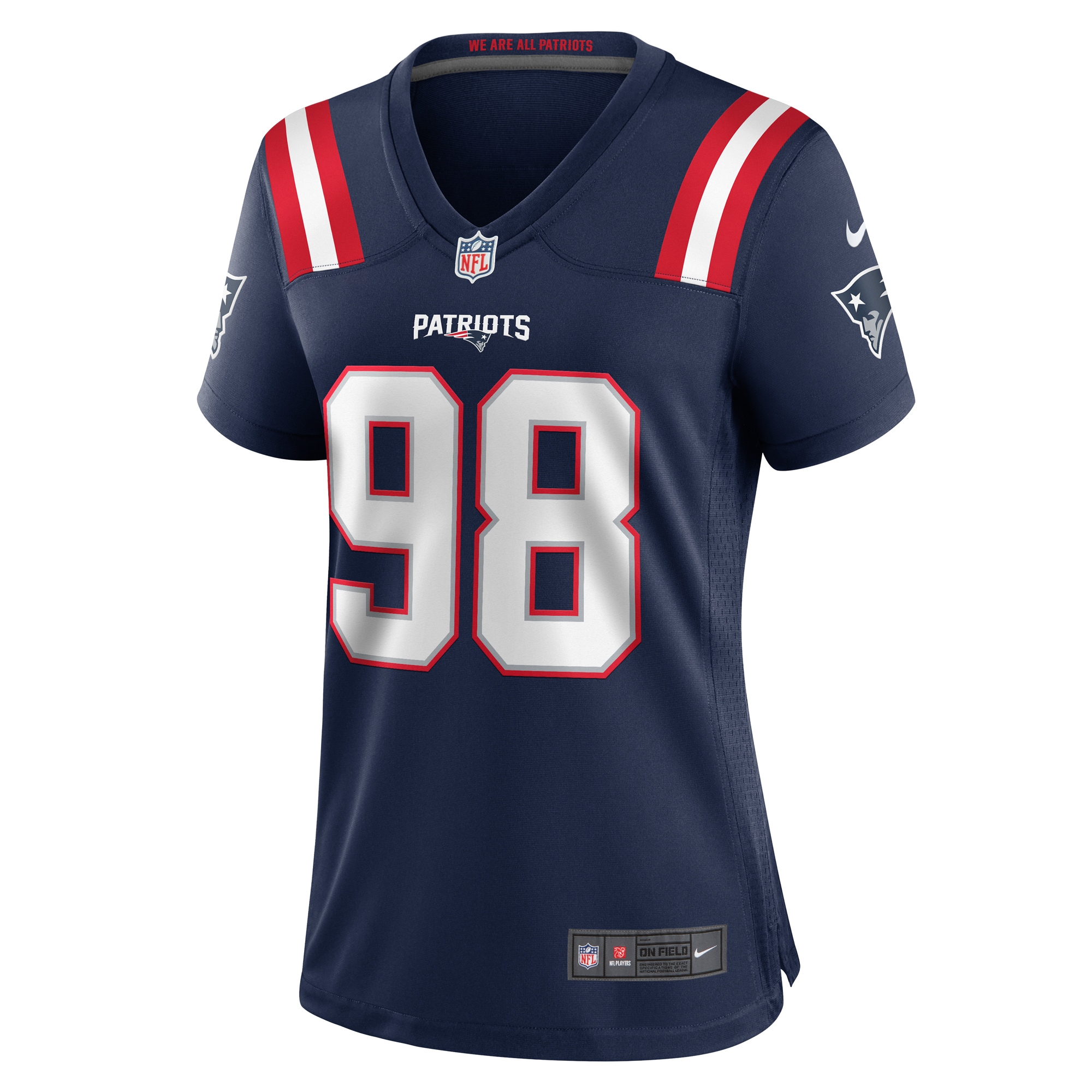 Alternative view of Women's New England Patriots Jeremiah Pharms Jr. Navy Game Jersey JS6994 nicesnker