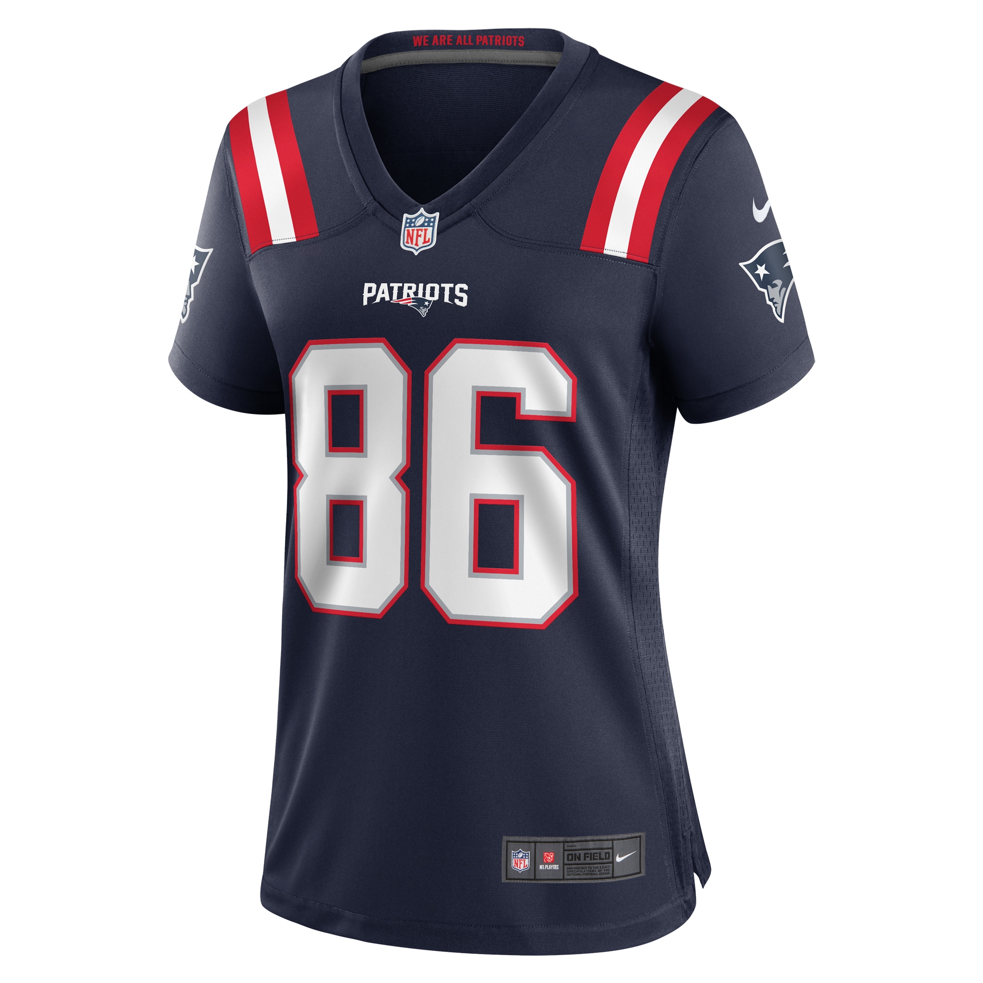 Alternative view of Women's New England Patriots Lynn Bowden Jr. Navy Home Game Player Jersey JS8523 nicesnker