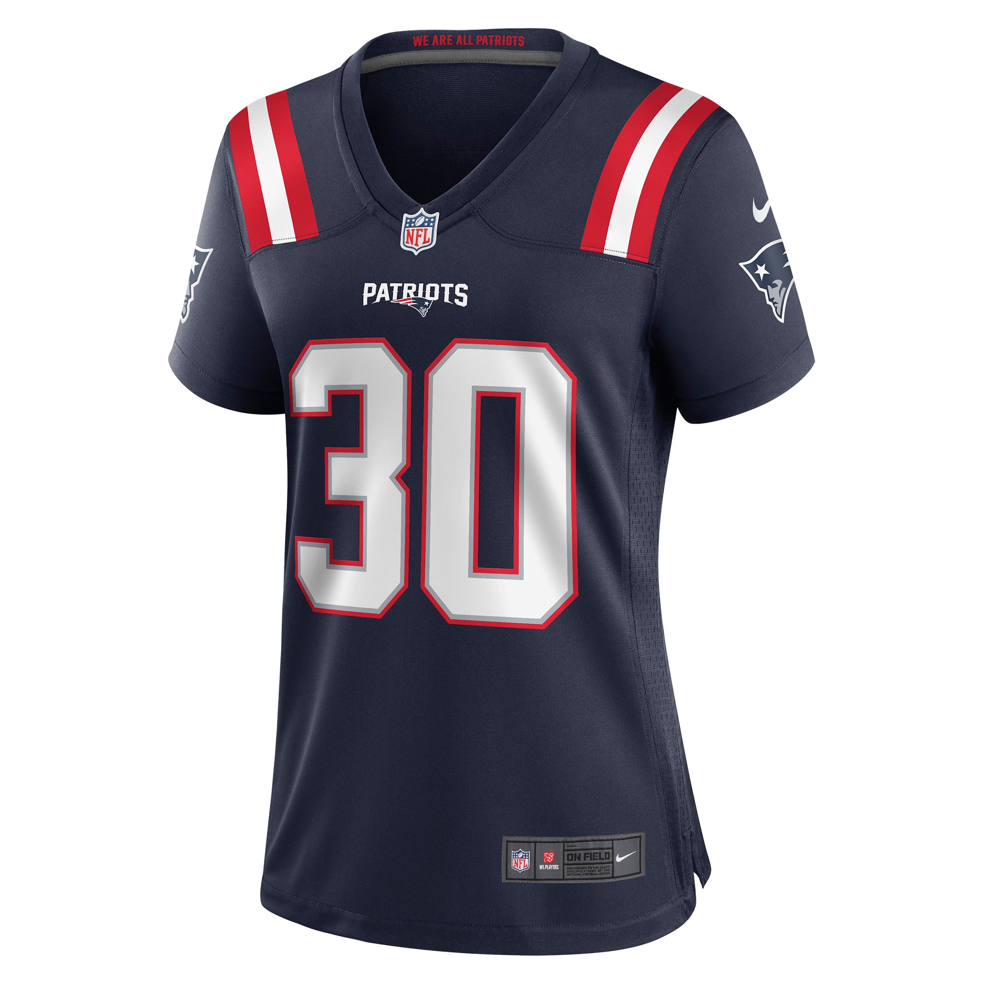Alternative view of Women's New England Patriots Mack Wilson Navy Game Jersey JS9987 nicesnker