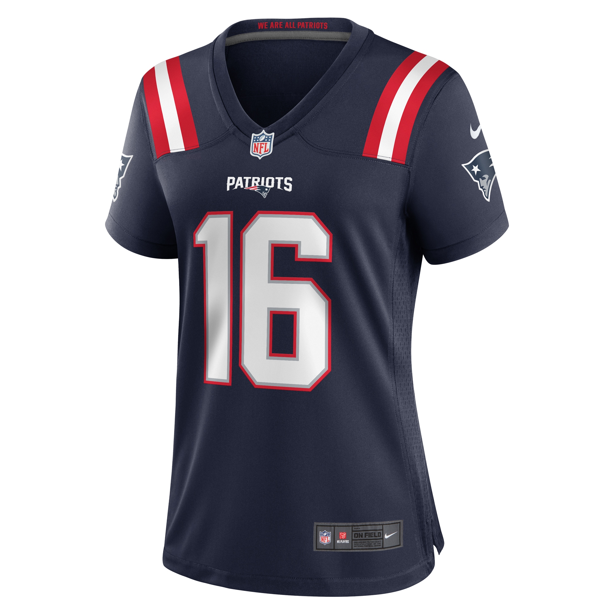 Alternative view of Women's New England Patriots Malik Cunningham Navy Team Game Jersey JS8696 nicesnker