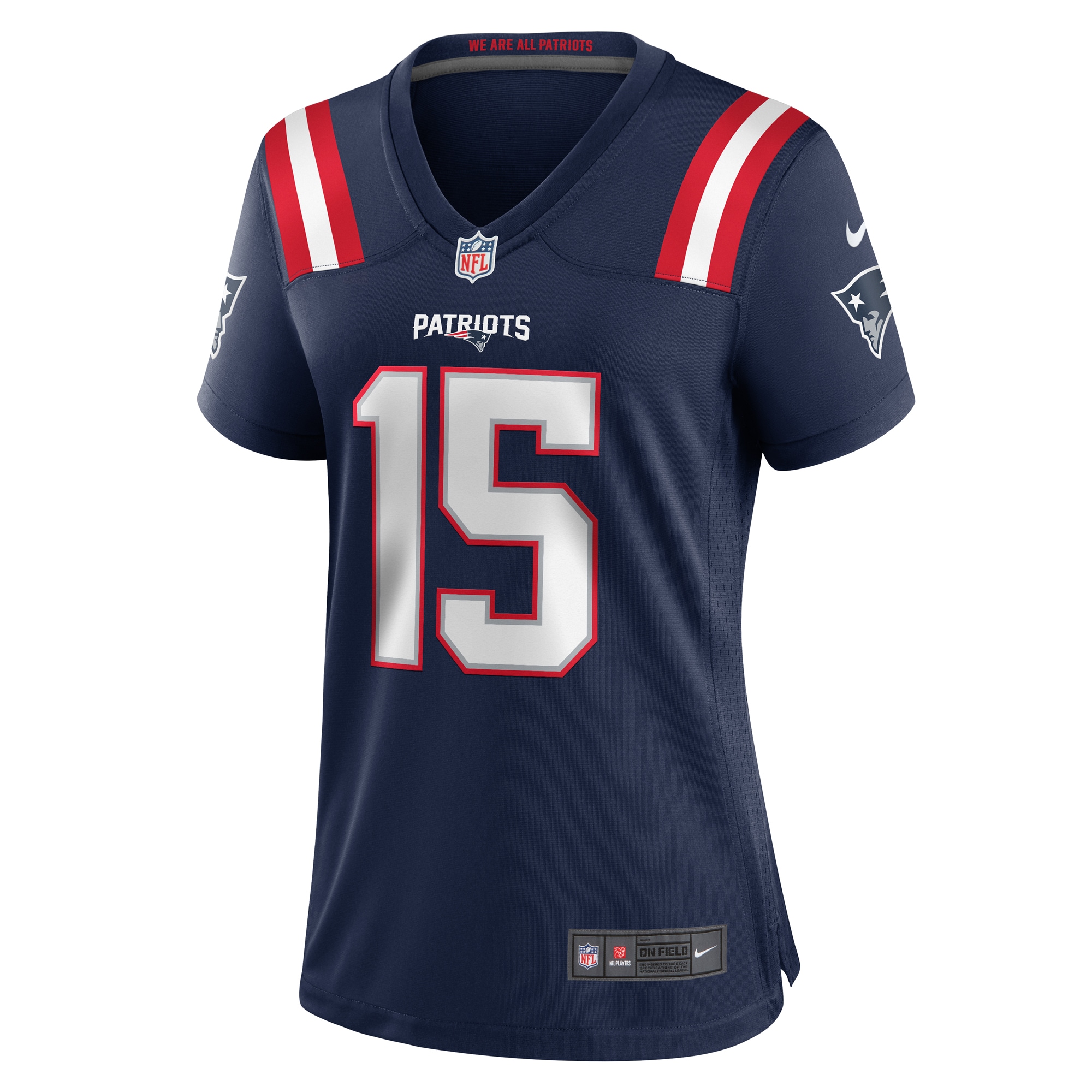 Alternative view of Women's New England Patriots Marte Mapu Navy Game Jersey JS6207 nicesnker