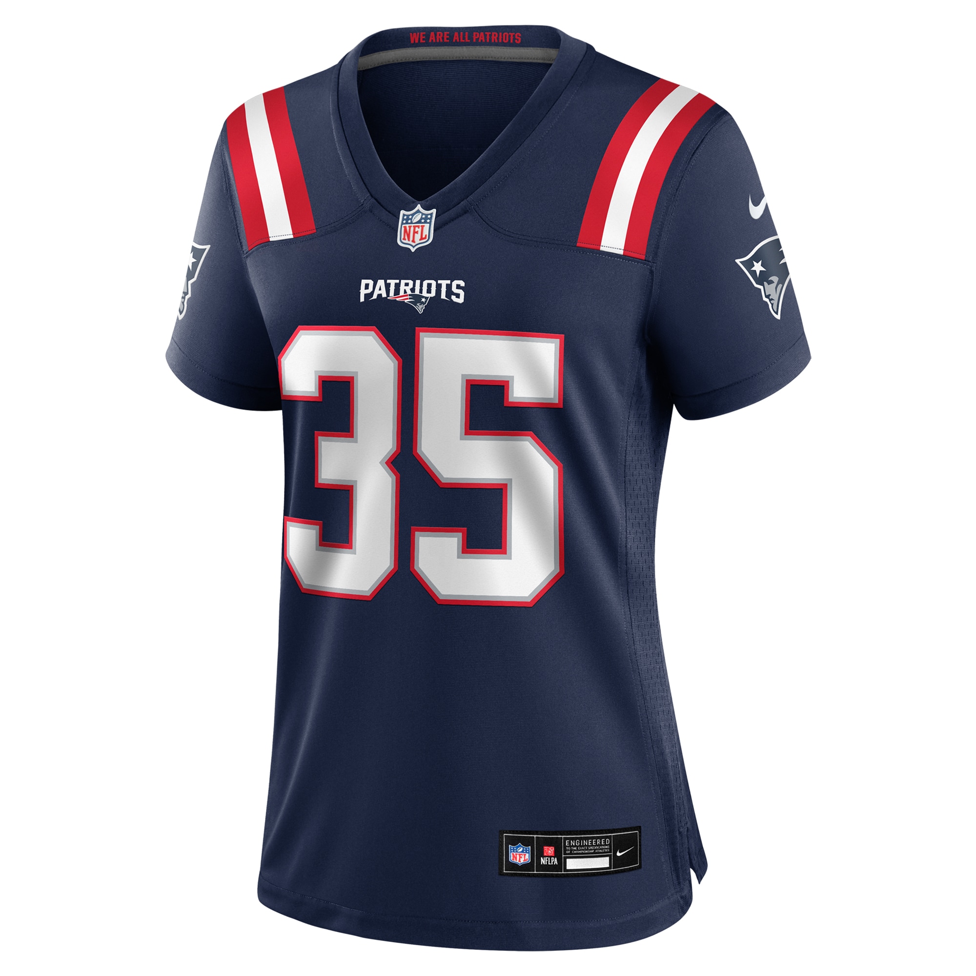 Alternative view of Women's New England Patriots Miles Battle Navy Game Jersey JS7117 nicesnker