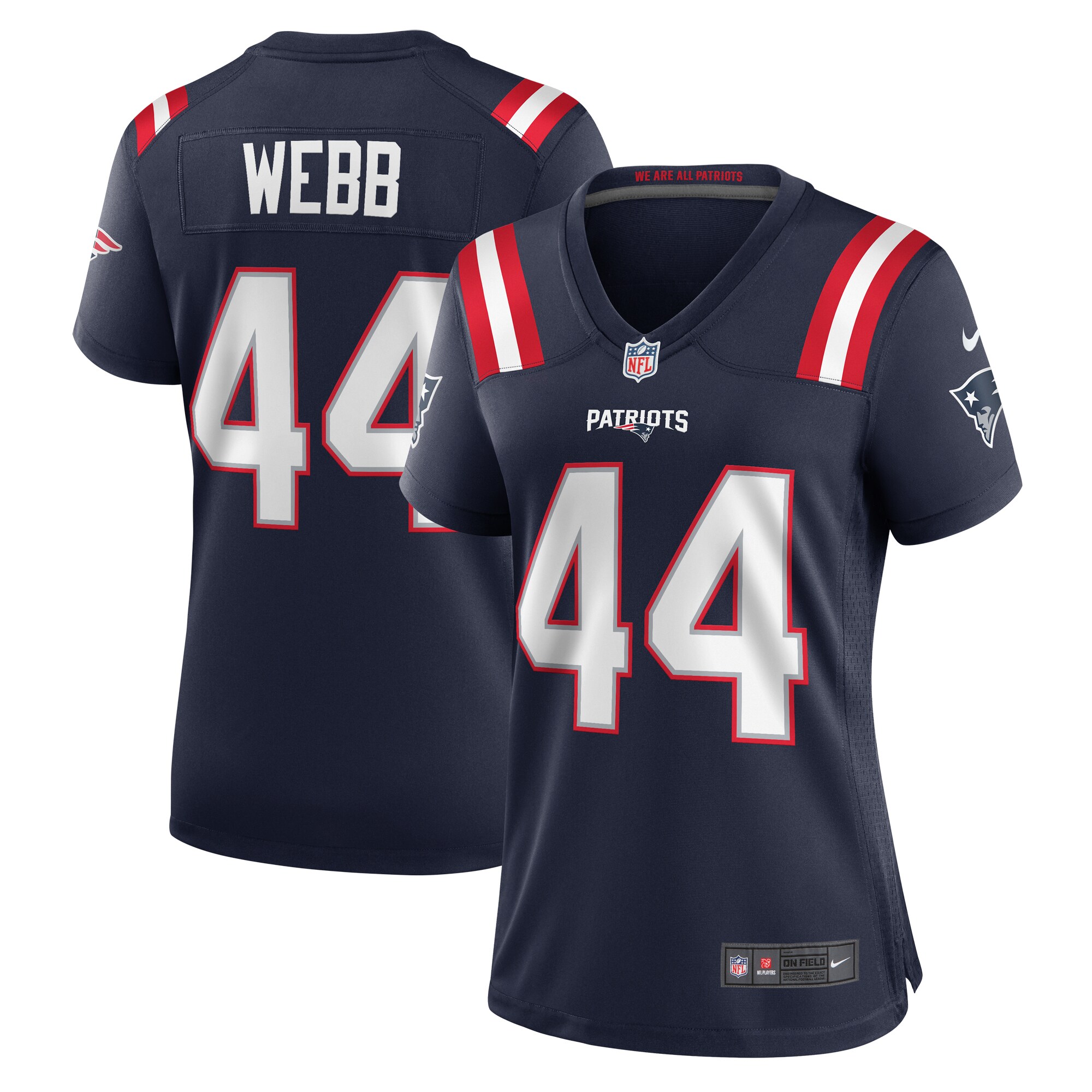 Women's New England Patriots Raleigh Webb Navy Home Game Player Jersey JS7661 nicesnker
