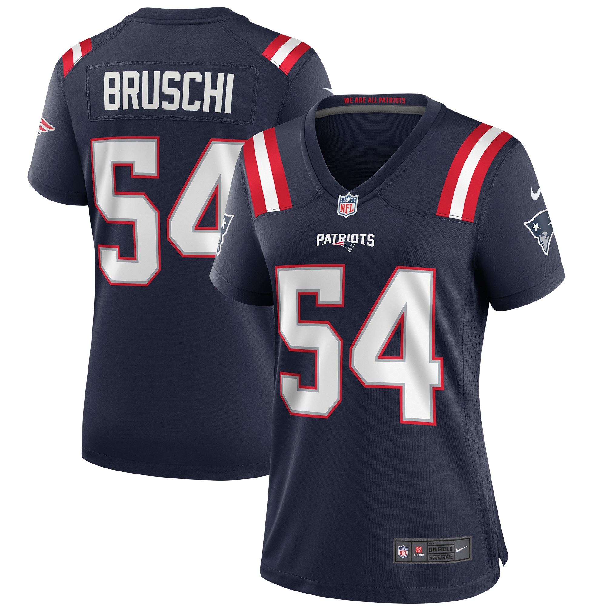 Women's New England Patriots Tedy Bruschi Navy Game Retired Player Jersey JS7589 nicesnker